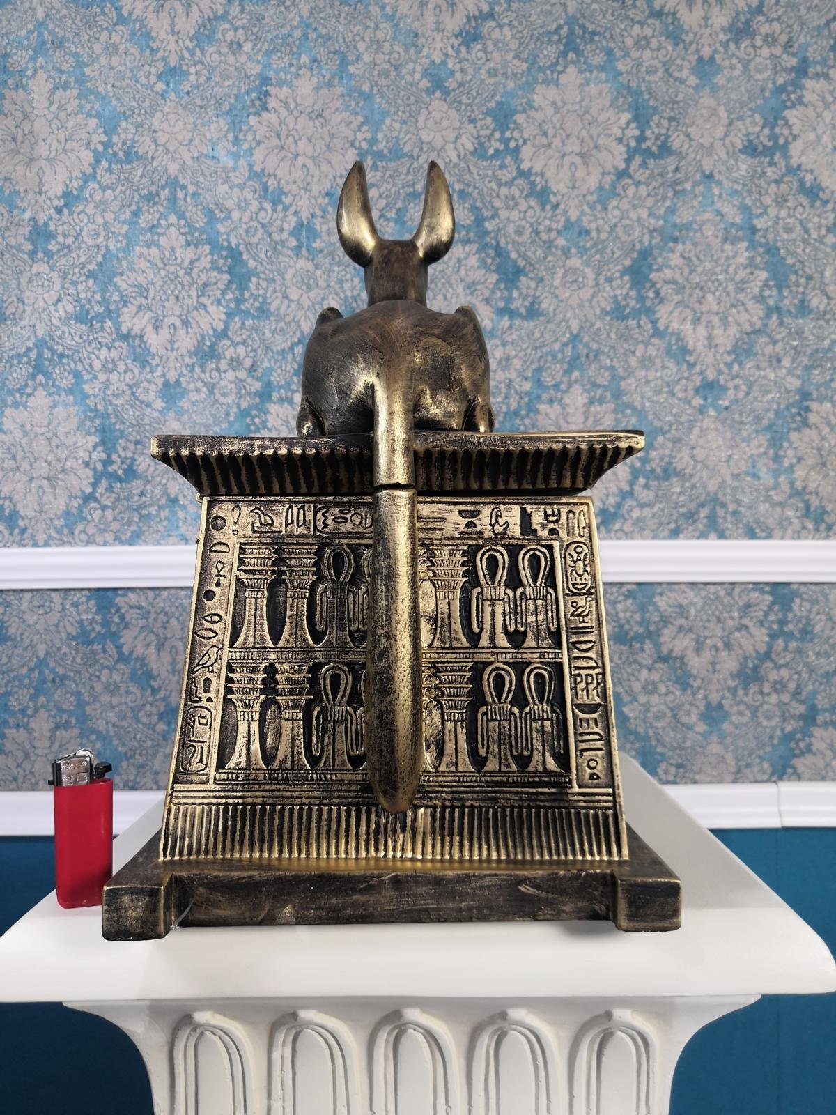 Skulptur Skulptur Sarkofag Box Kasten Schatule Kasten Handbemalt Figur JVmoebel Ägypten