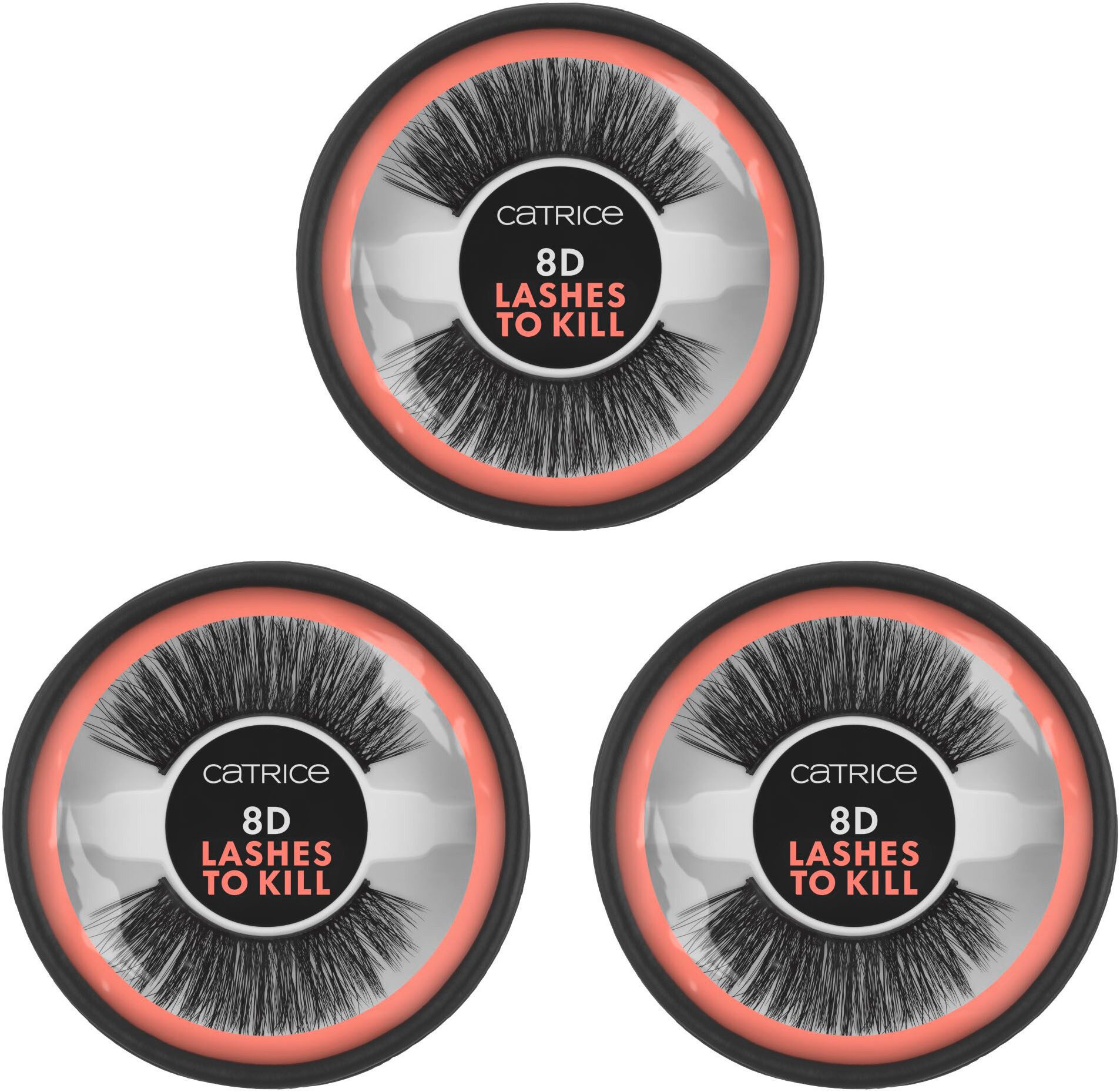 Catrice Bandwimpern 8D Lashes To Kill, Set, 3 tlg., mit flexiblem Wimpernband