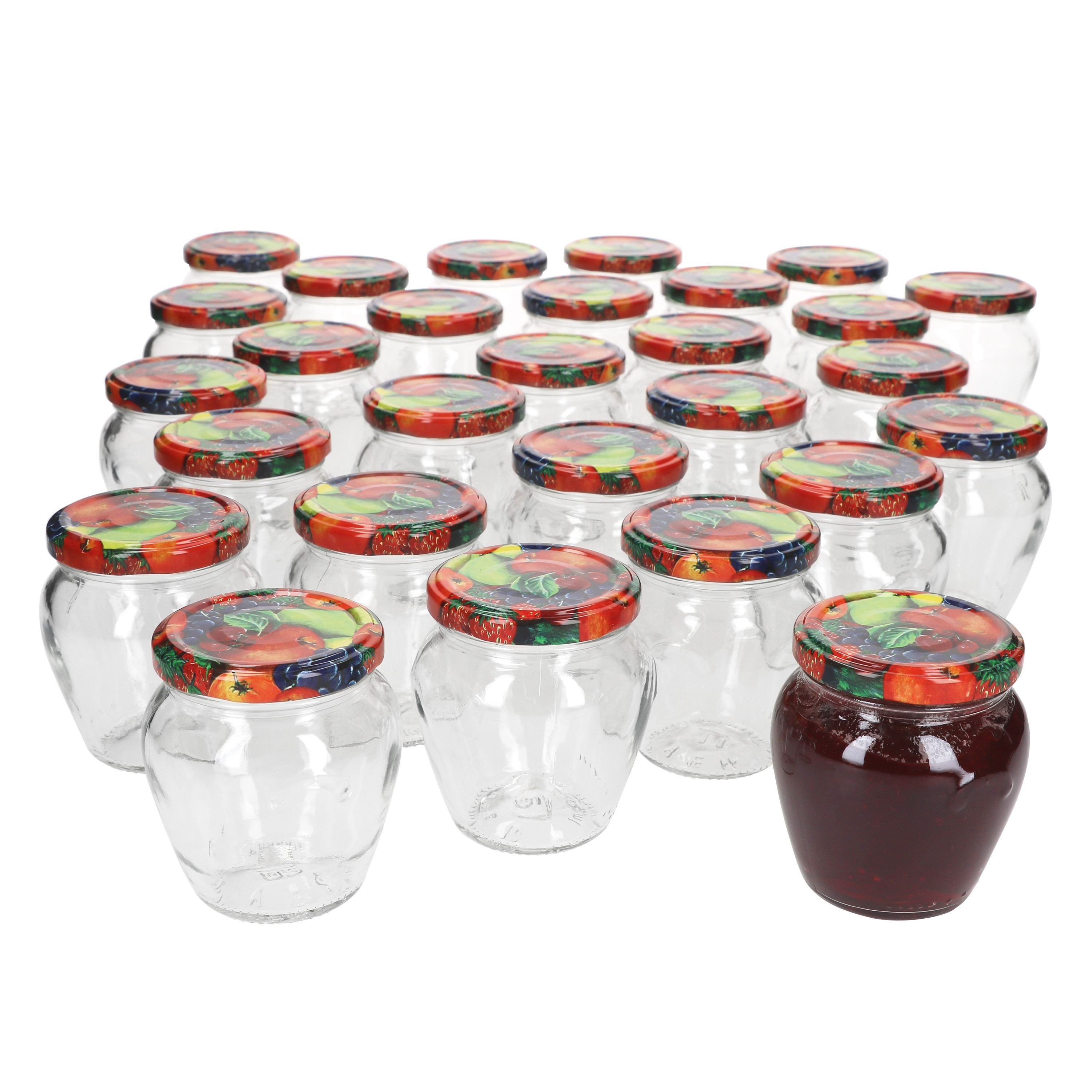 MamboCat Vorratsglas 75er Set Marmeladenglas Vaso Orcio 212ml + To63 Deckel Obst, Glas