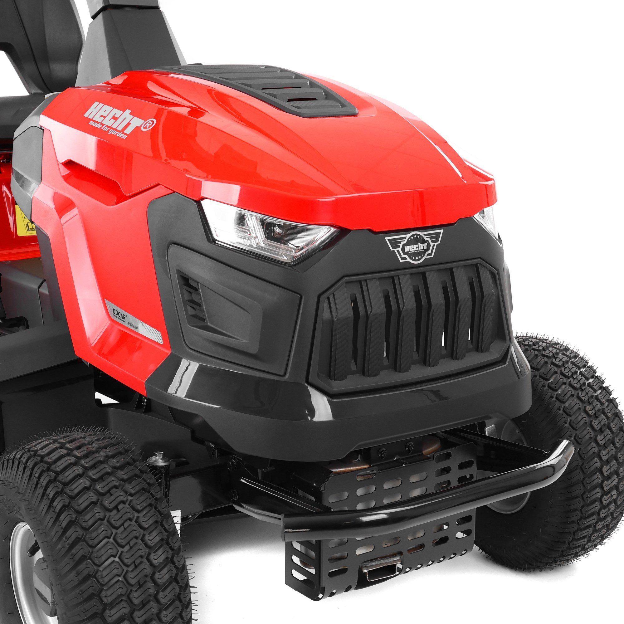 Hecht Rasentraktor 5115 Aufsitzmäher Seitenauswurf Benzin 12,5 PS CVT-Getriebe, 98 cm Schnittbreite, 452 ccm, Elektrostart, Anhängerkupplung, LED-Beleuchtung