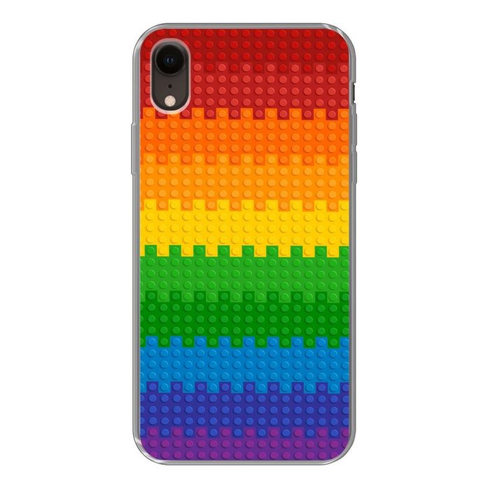 MuchoWow Handyhülle Lego - Patoon - Regenbogen Handyhülle Apple iPhone XR Smartphone-Bumper Print Handy