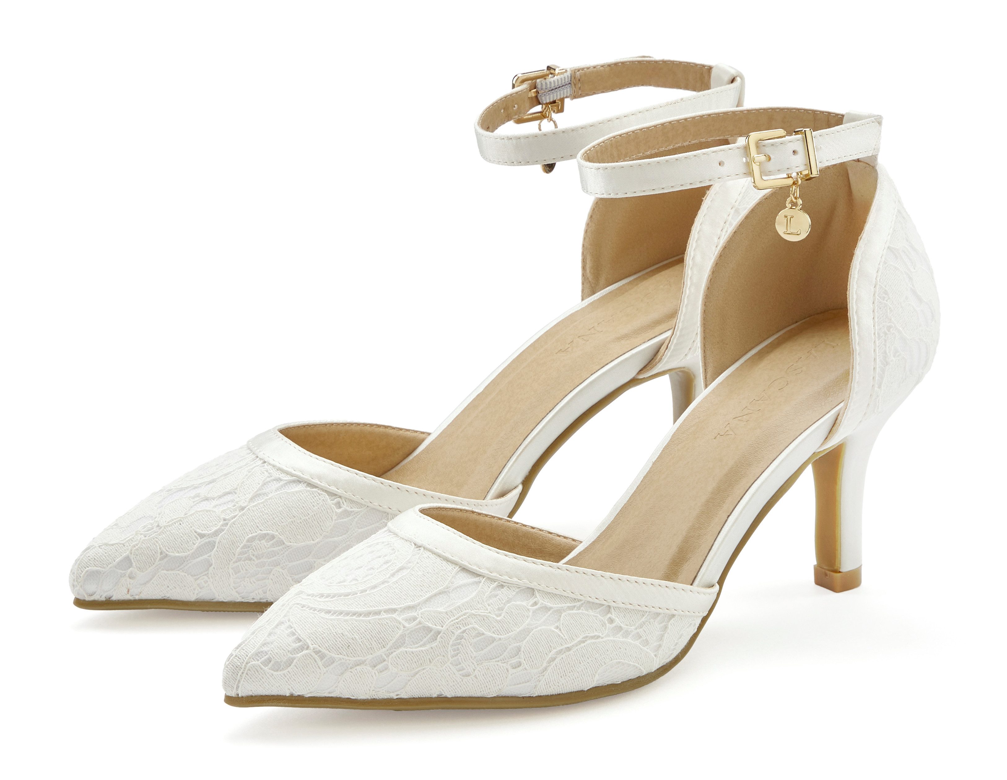 Slingpumps, Riemchenpumps mit Spitze und bequemer Absatzhöhe Pumps