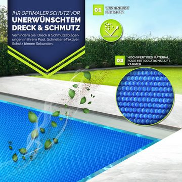 tillvex Pool-Abdeckplane Solarfolie Solarabdeckplane zuschneidbar Stärke 120 µm, Solarplane Poolheizung für Wassererwärmung