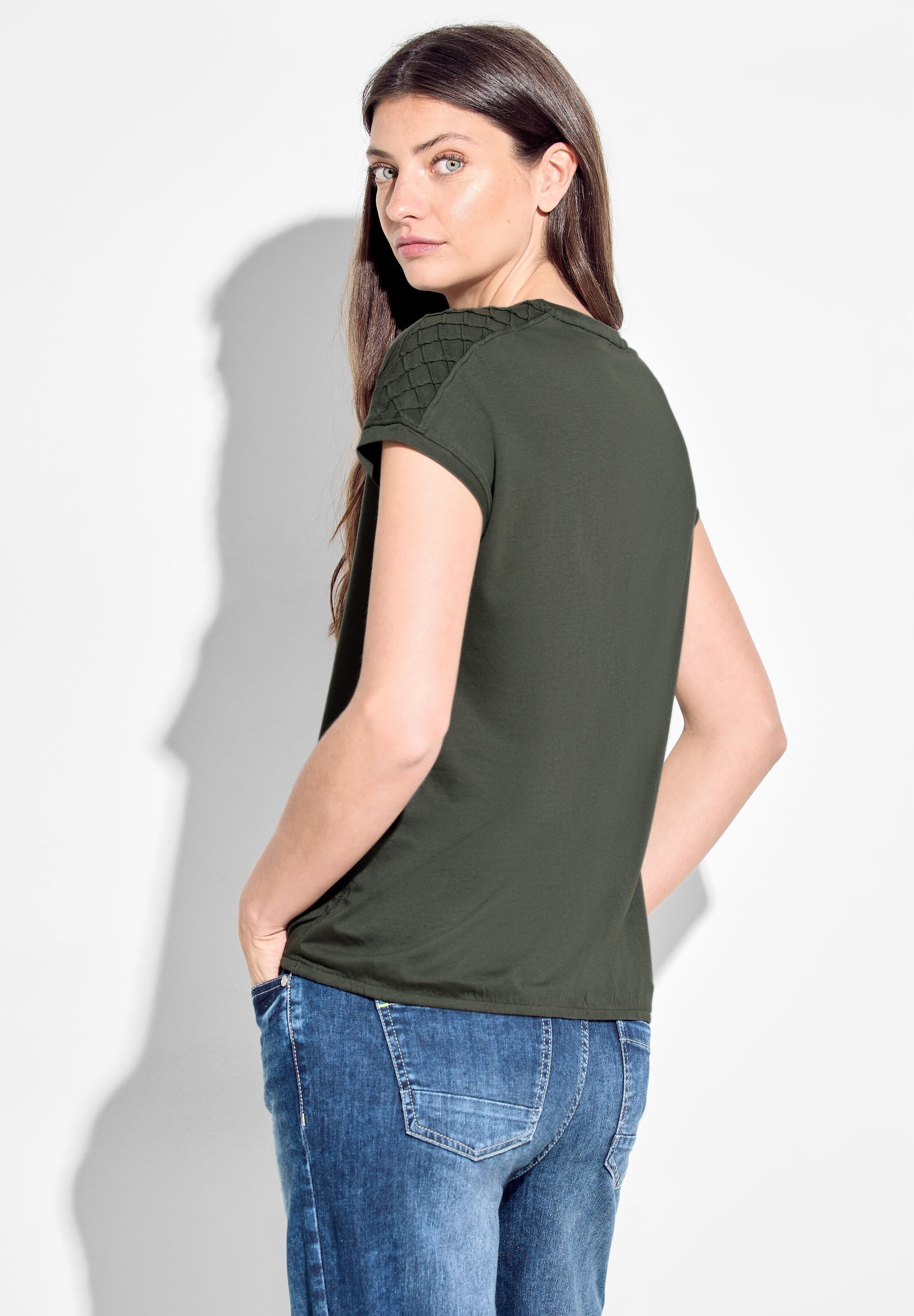 CECIL T-Shirt mit Biesen-Dekoration günstig online kaufen
