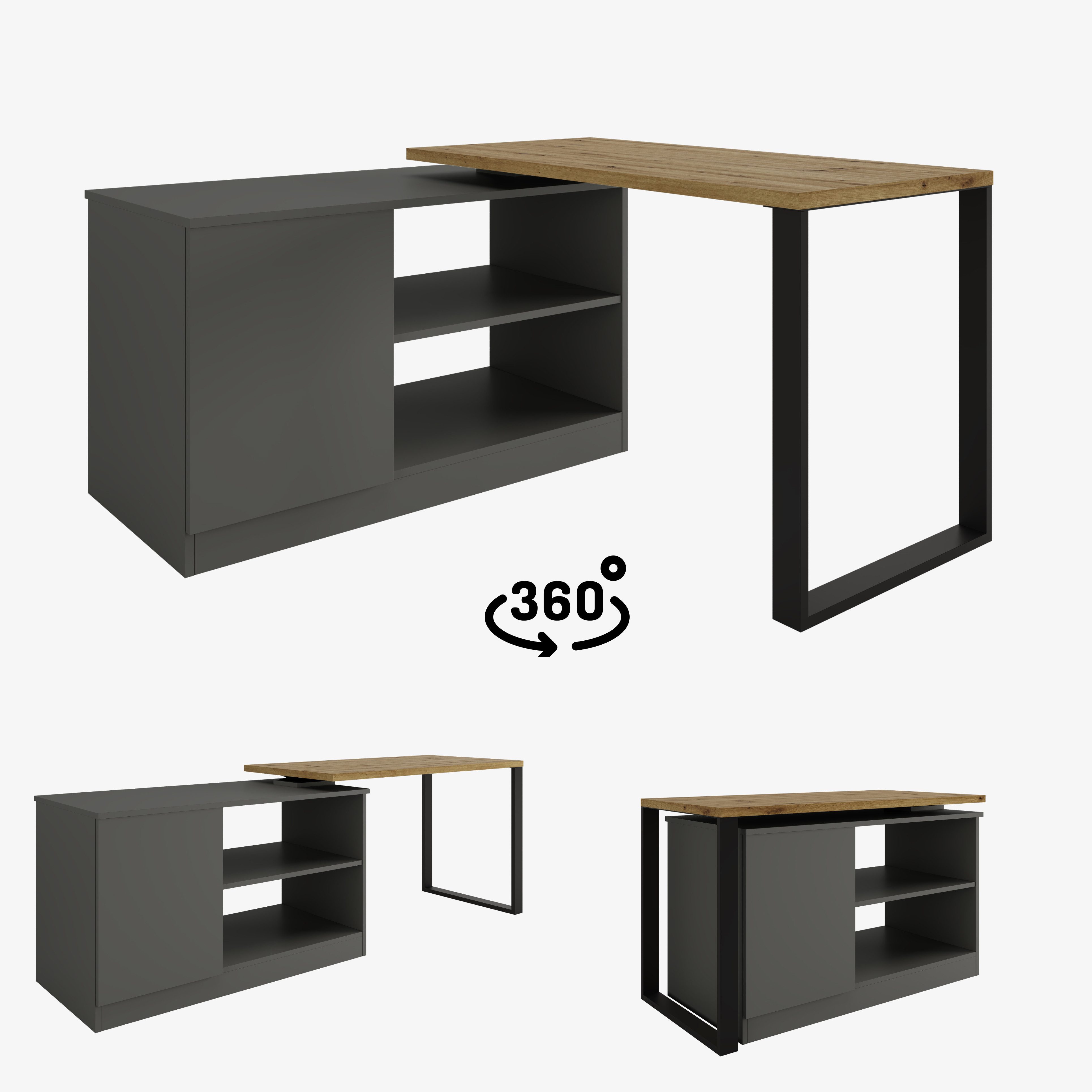 Platan Room Schreibtisch Drehbarer Eckschreibtisch Rio günstig online kaufen
