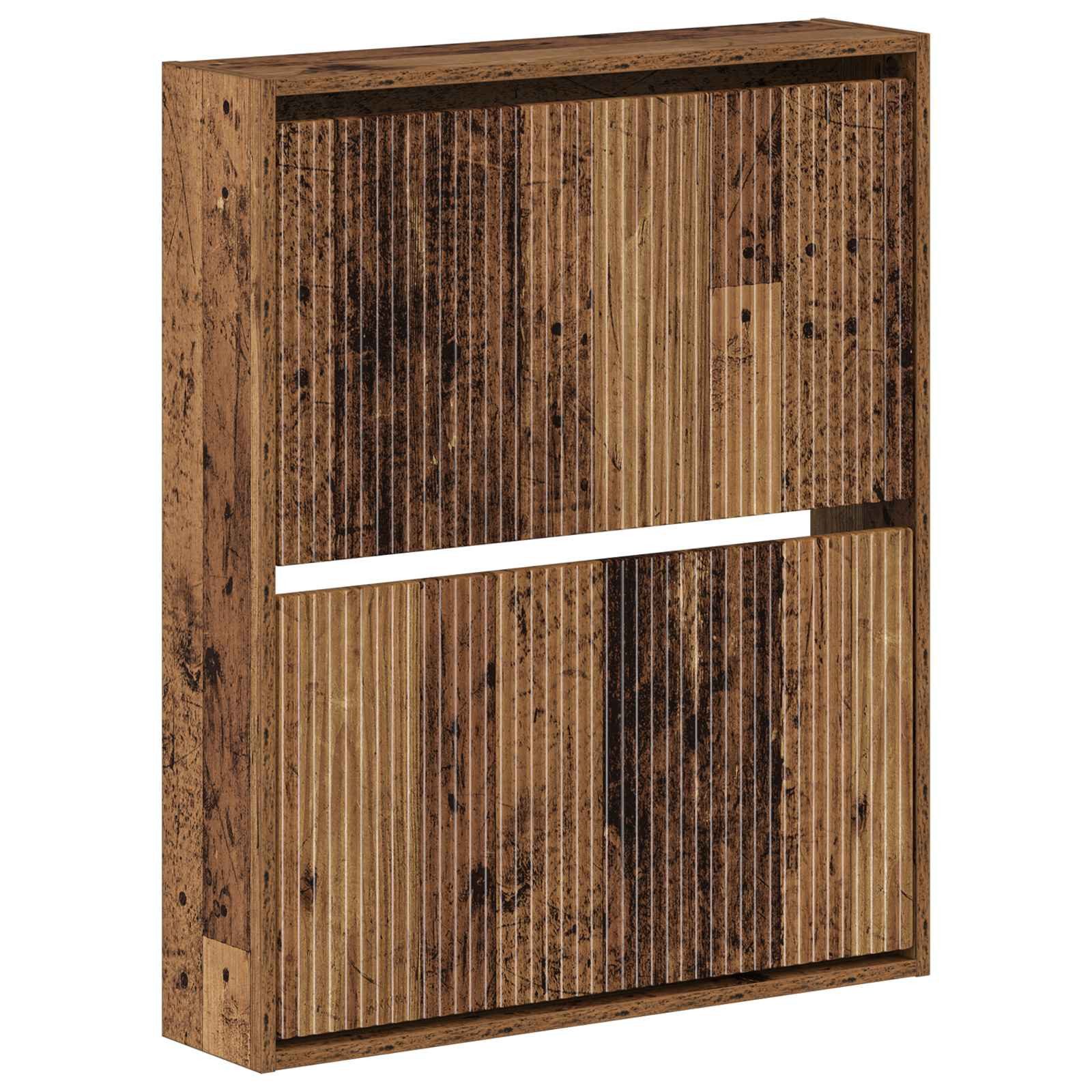 vidaXL Schuhregal Wandmontierter Schuhschrank ARNHEM 71 x 17 x 86 cm Altholz