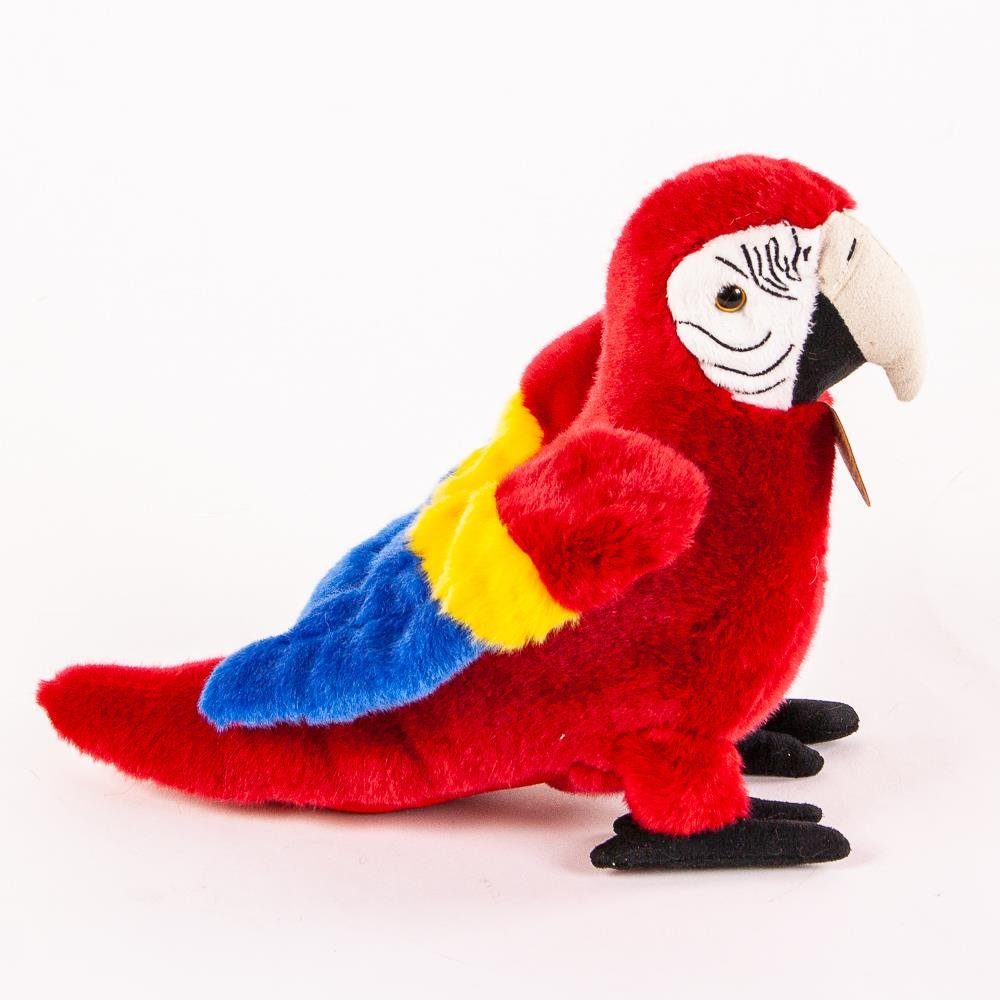 Teddys Rothenburg Kuscheltier Kuscheltier Papagei rot 24 cm stehend (Papagei  rot 24 cm Aras/Macaw Vögel Plüschpapagei Stoffpapagei, Stofftiere)
