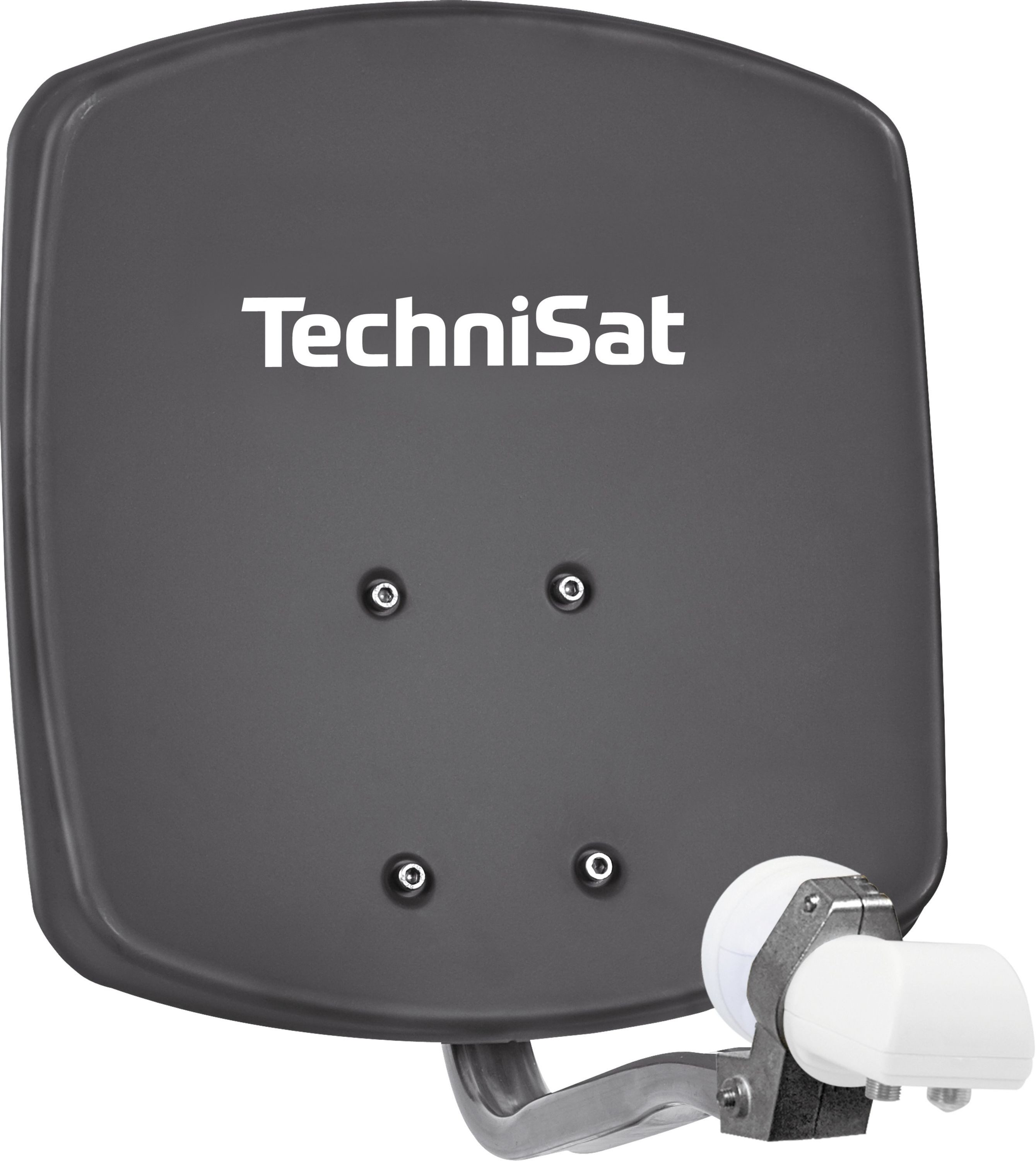 TechniSat DIGIDISH 33 mit Universal-Twin-LNB Sat-Spiegel (33 cm, Aluminium, Twin-LNB für 2 Teilnehmer, 1 Orbitposition, inkl. Wandhalterung)