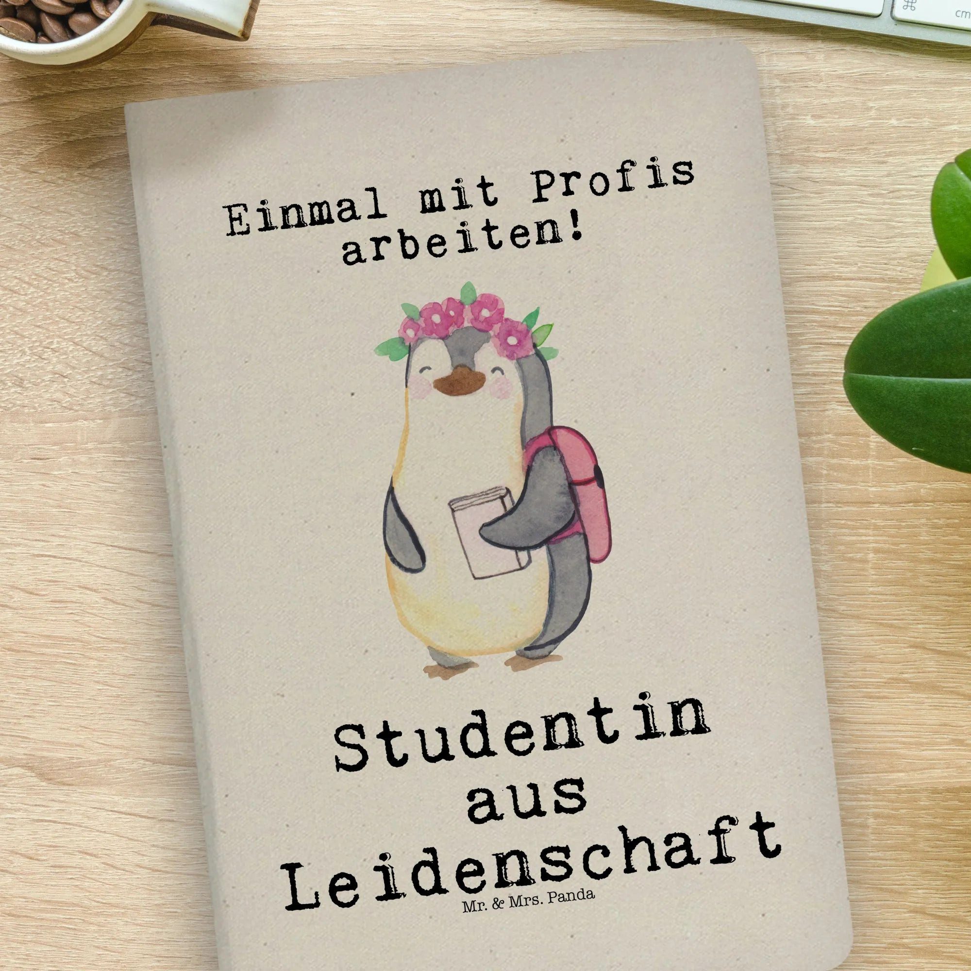 Thumbnail - Mr. & Mrs. Panda Notizbuch Studentin Leidenschaft - Transparent - Geschenk, Notizbuch DIN A4, Ko Mr. & Mrs. Panda, Kreat...