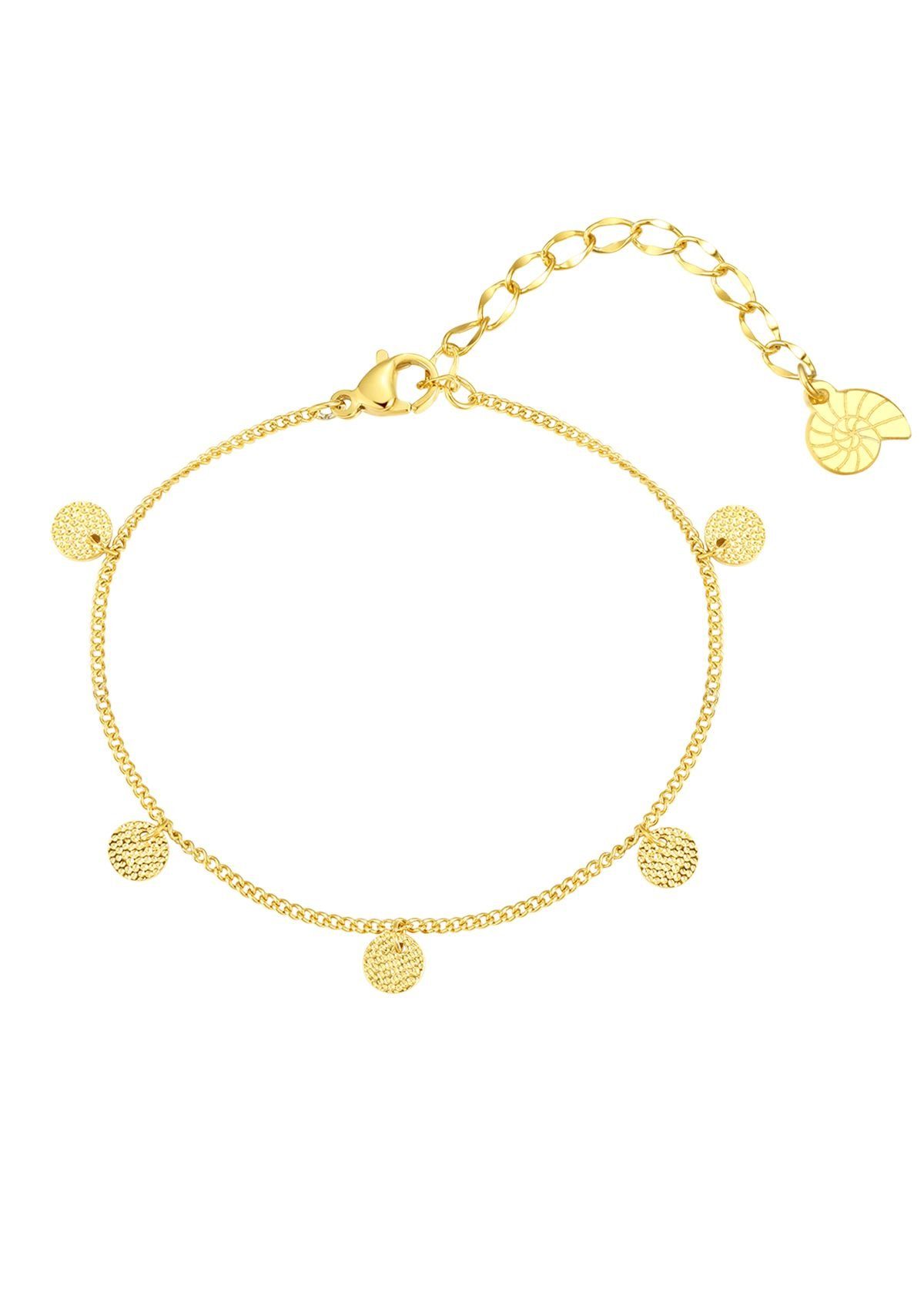 Hey Happiness Charm-Armband Edelstahl Damen Plättchen günstig online kaufen