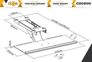 RICOO CZ0200 Halterung, (Tastaturhalterung Tastaturauszug Tastatur untertisch beweglich)