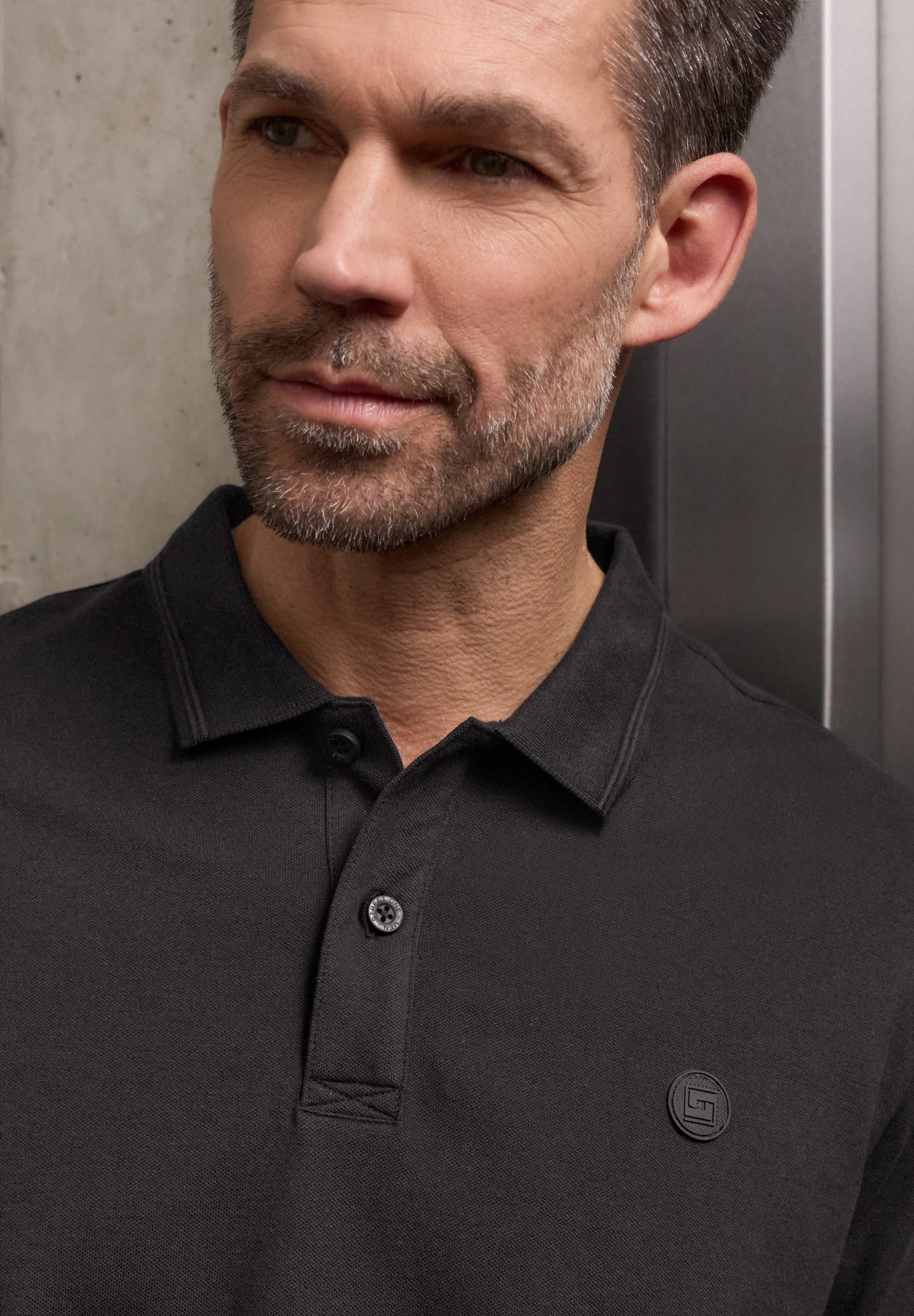 STREET ONE MEN Poloshirt aus Baumwolle mit Stretchante