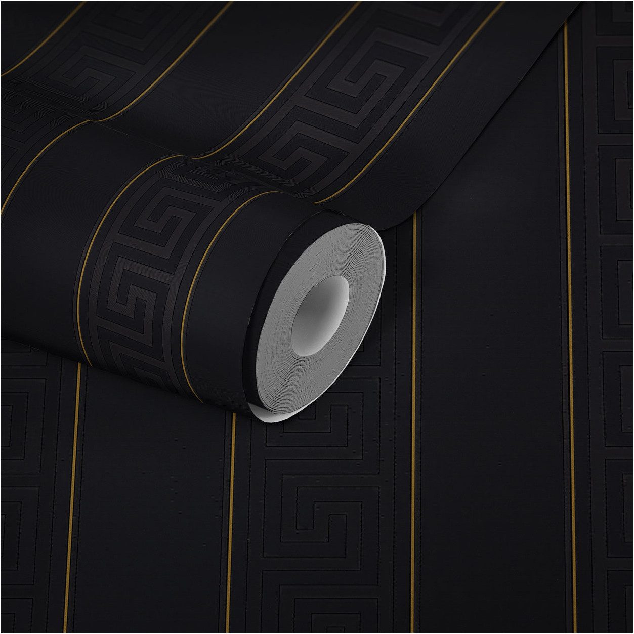 A.S. Création Vinyltapete, Versace Home Streifentapete Schwarz 935244 Luxus Vlies Designertapete