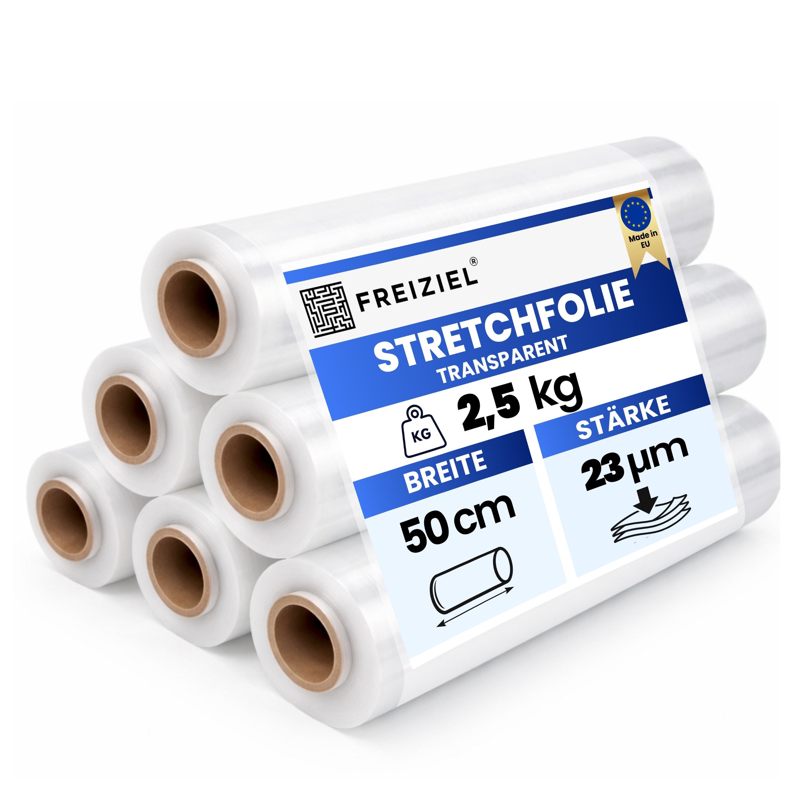 Freiziel Schutzfolie 6 x Stretchfolie 50cm 2,5kg 23my