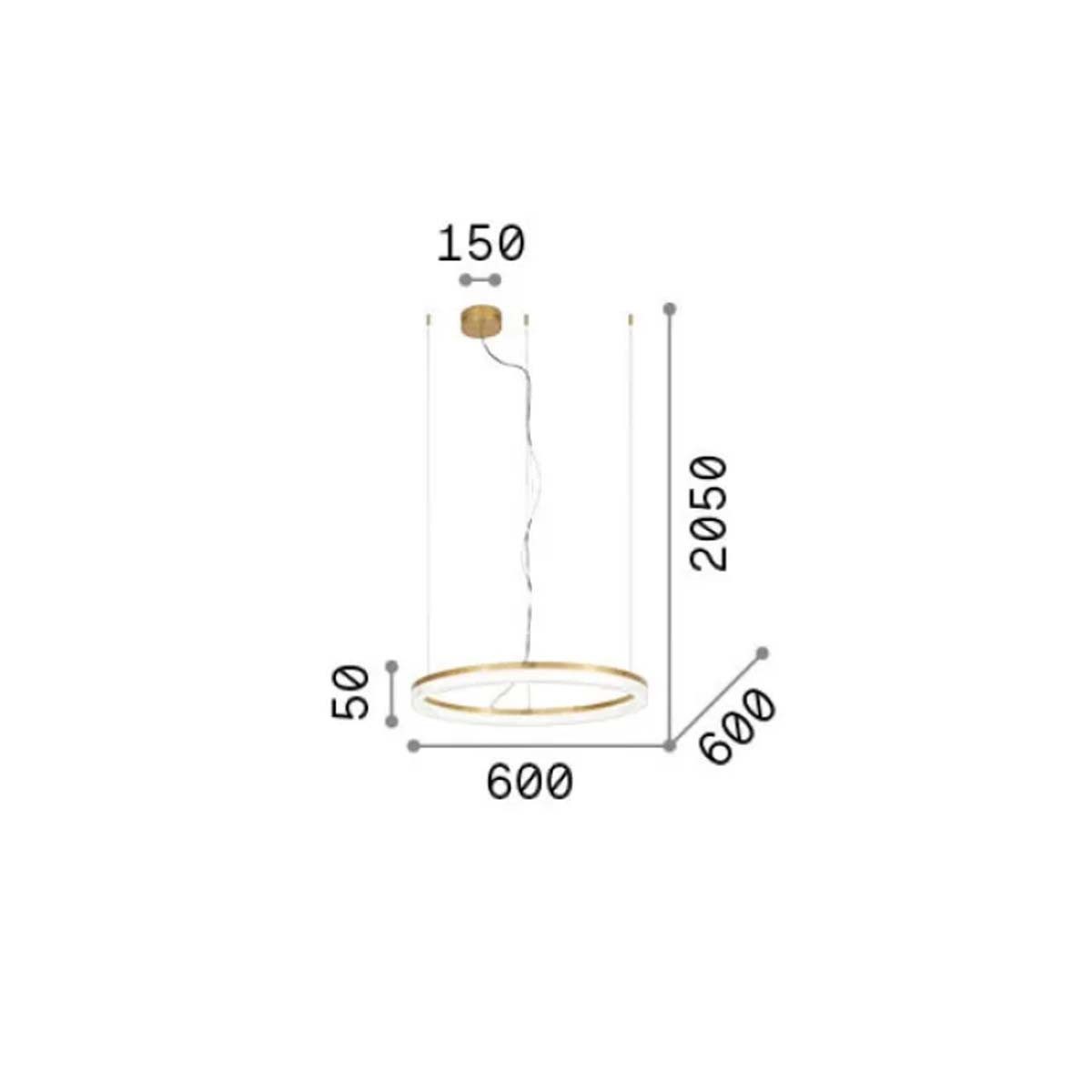 Ideal Lux Pendelleuchte Ideal Lux Crown SP Pendelleuchte, Ø: 60 cm, LED fest integriert, Hängeleuchte
