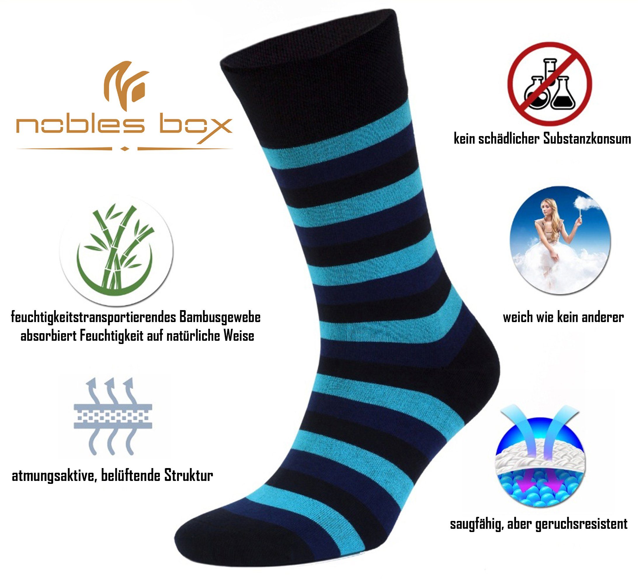NoblesBox Komfortsocken Weich Bunte Größe) 41-45 Locker, (Box, 4-Paar, und Socken Freizeitsocken, Bambussocken EU