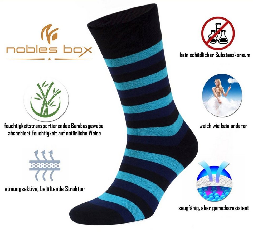 NoblesBox Komfortsocken Weich und Locker, Bunte Socken (Box, 4-Paar, 41-45  EU Größe) Freizeitsocken, Bambussocken