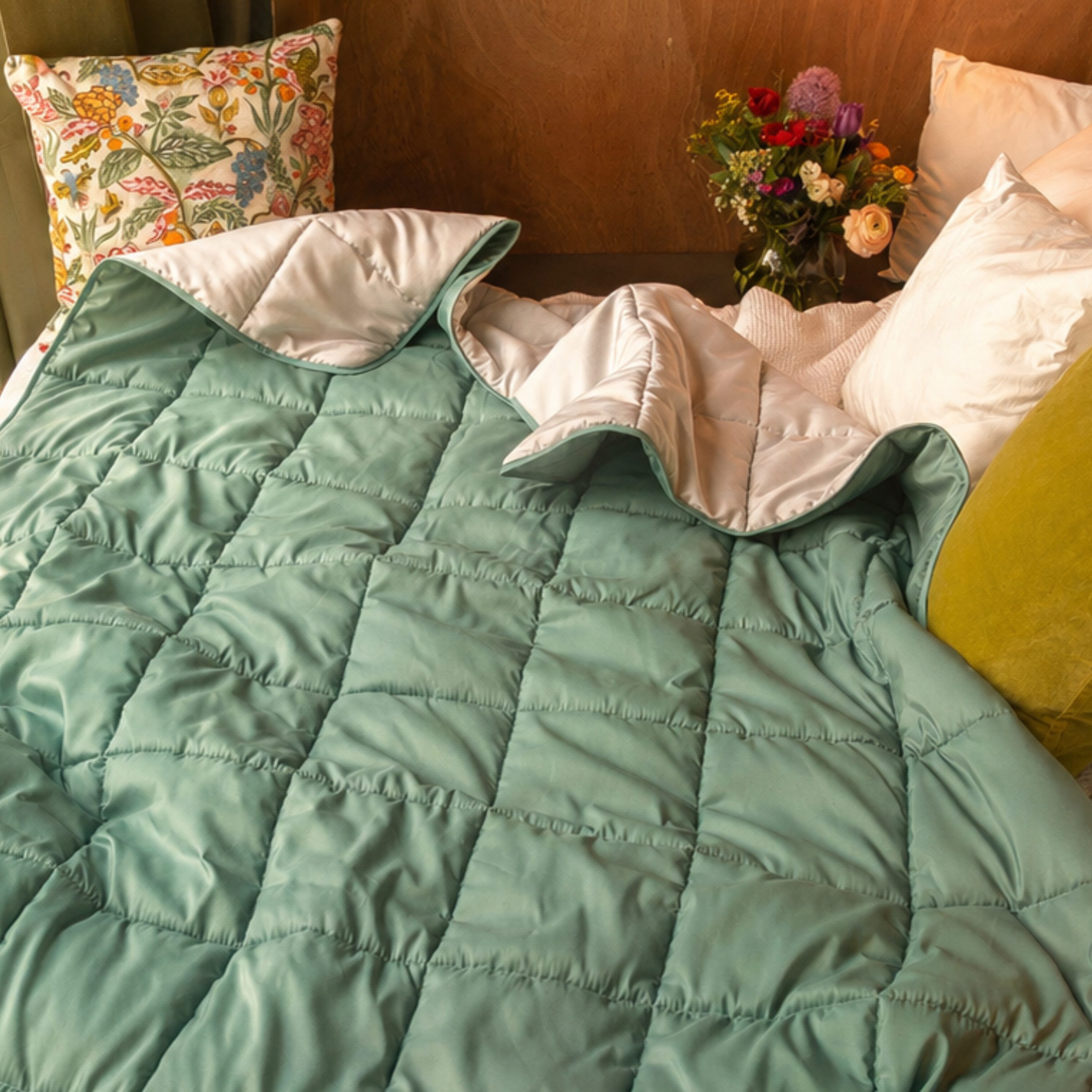 Paradies Microfaserbettdecke Sorelia, Bettdecke ohne Bezug nutzbar, Füllung: 100% Polyester, Bettdecke mit integriertem Bezug, leichte Sommerdecke 135 x 200cm