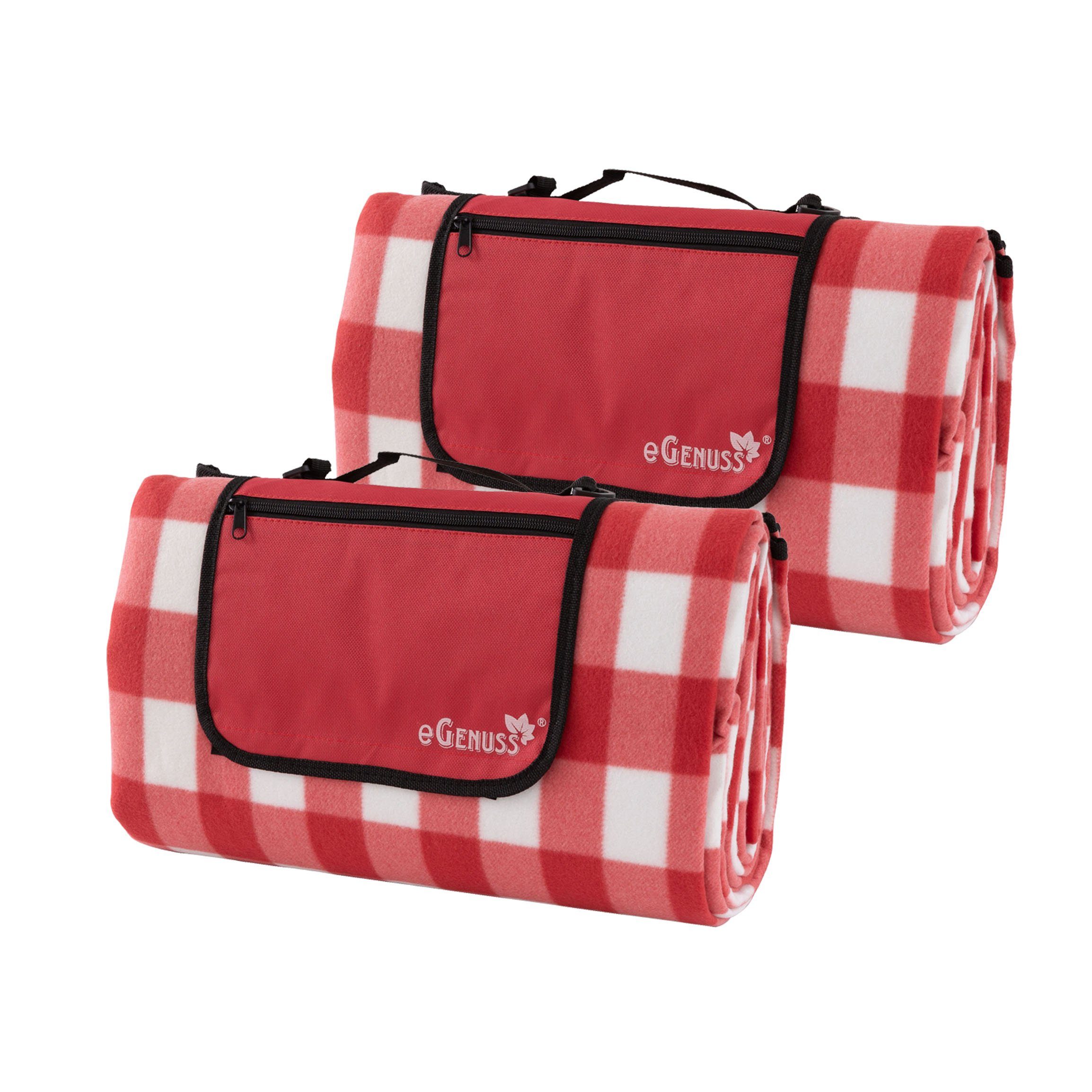 Picknickdecke Picknickdecke 200x200 cm wasserdicht isolierend abwaschbar, Rot, eGenuss