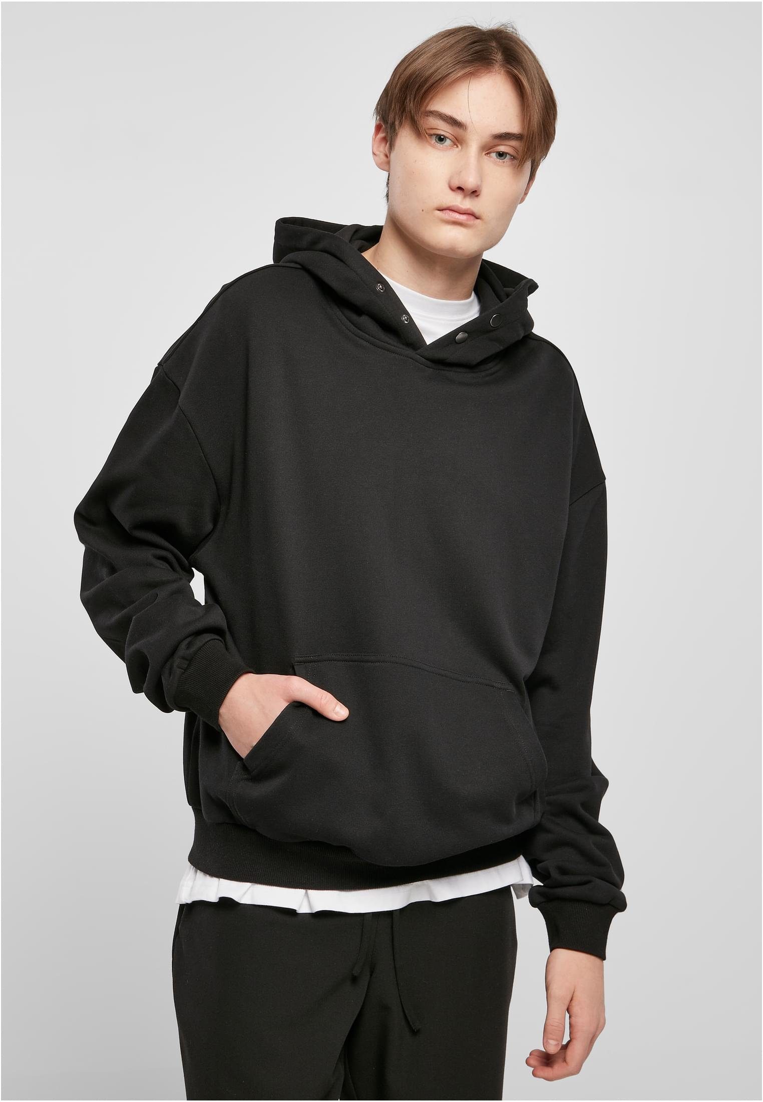 URBAN CLASSICS Sweater Herren Snap Hoody (1-tlg) black