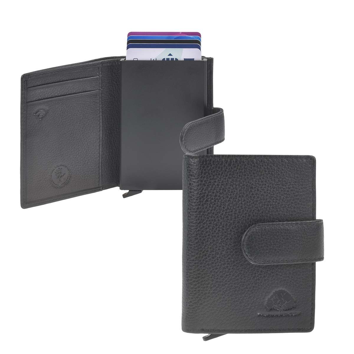 Greenburry Geldbörse "Kings Nappa" Kartenbörse Herren klein 8x10cm, Card-Slider RFID, Lederbörse, Kartenbörse, Kartenetui