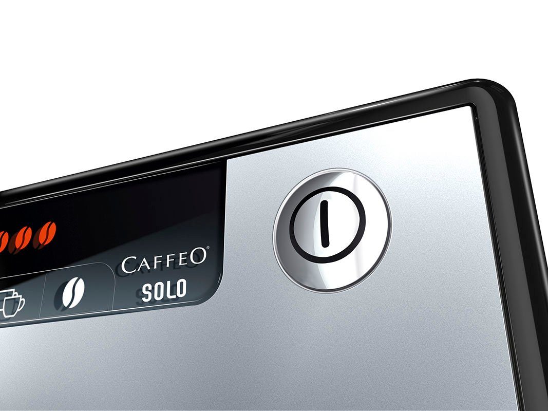 Café crème E950-203, Espresso, Kaffeevollautomat breit für Perfekt nur Solo® & Melitta silber/schwarz, 20cm