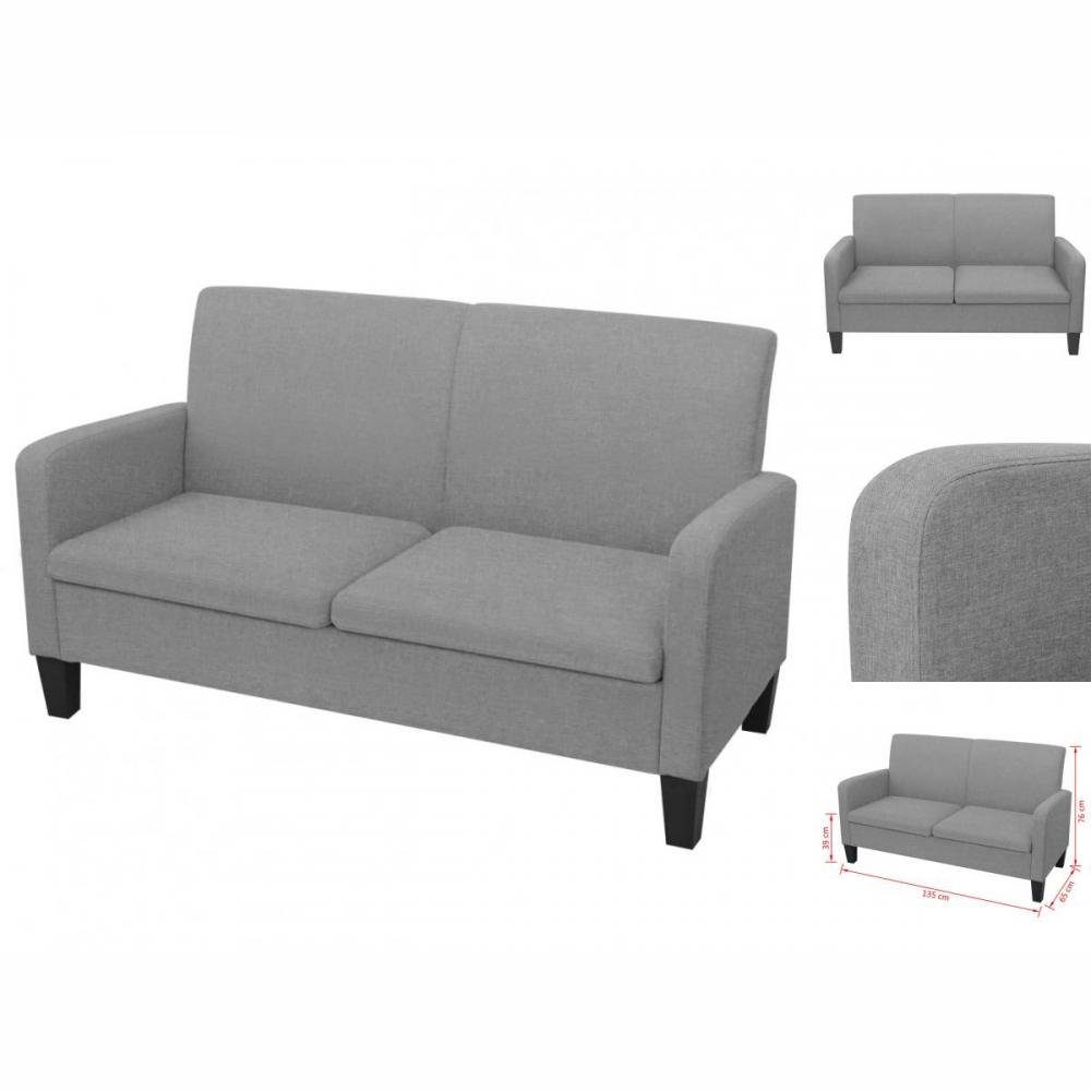 vidaXL Sofa 2-Sitzersofa 135 x 65 x76 cm Hellgrau