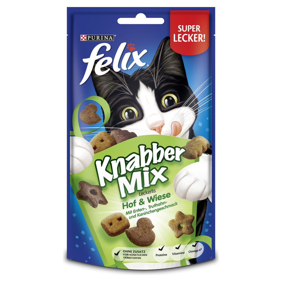 Felix KnabberMix Hof & Wiese 60 g, Snack für: Katze