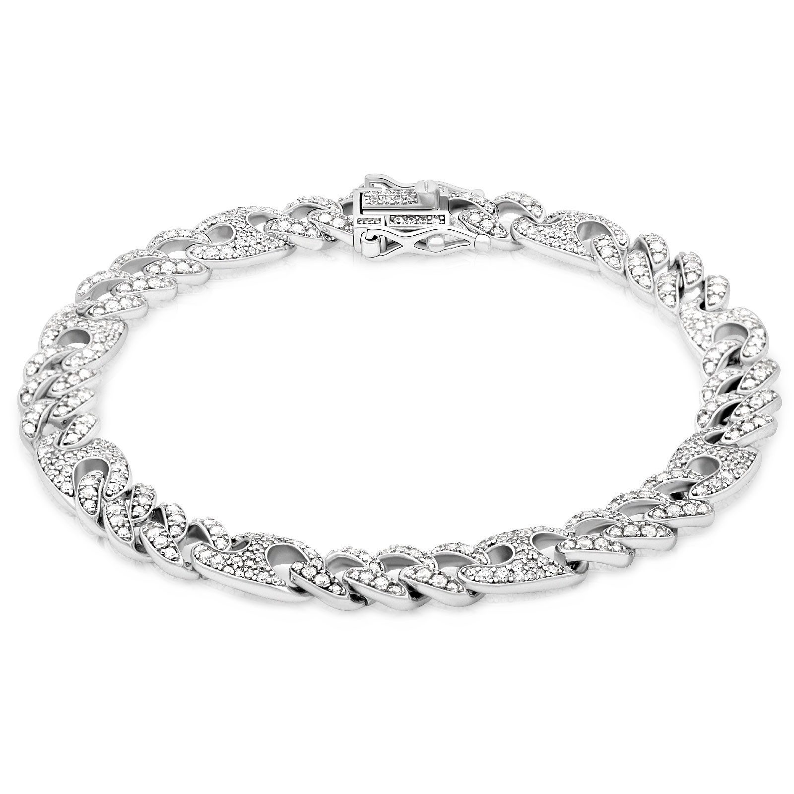 Tony Fein Silberarmband Panzerarmband 8,5 mm Zirkonia Stein Massiv 925 Ster günstig online kaufen