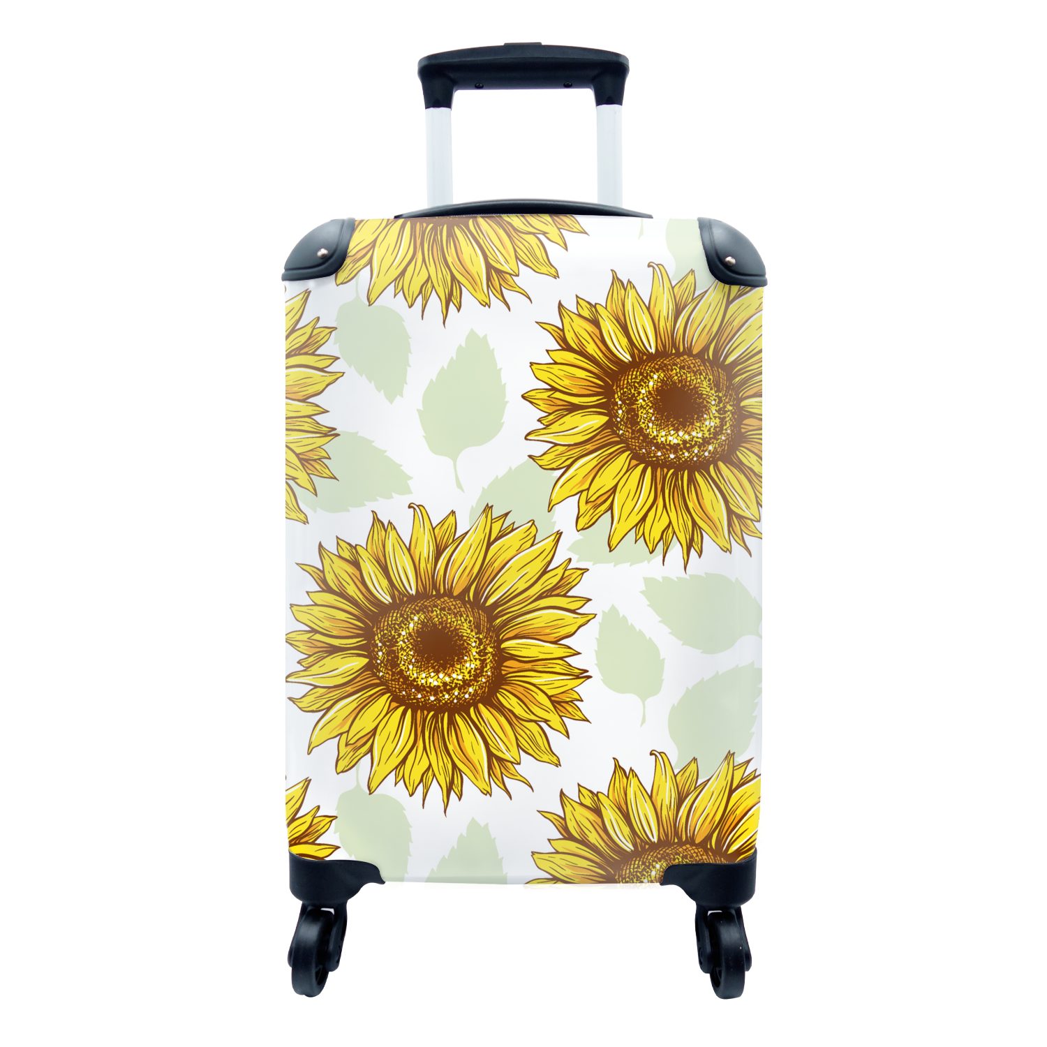 MuchoWow Handgepäckkoffer Sonnenblume - Muster - Blumen, 4 Rollen, Reisetasche mit rollen, Handgepäck für Ferien, Trolley, Reisekoffer