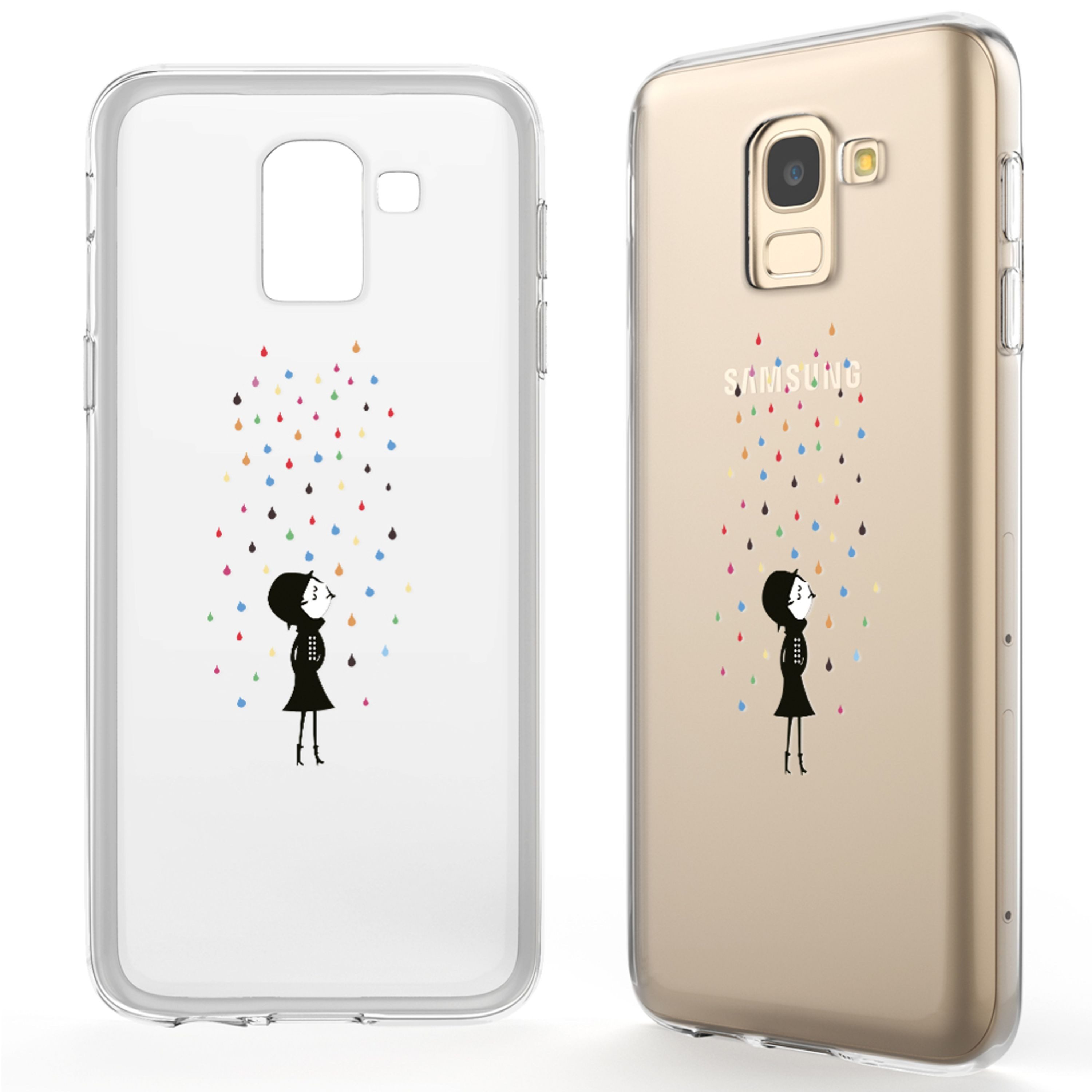 Nalia Smartphone-Hülle Samsung Galaxy J6 14,2 cm (5,6 Zoll), Motiv Silikon Hülle / Print Cover / Muster Schutzhülle / Design Case