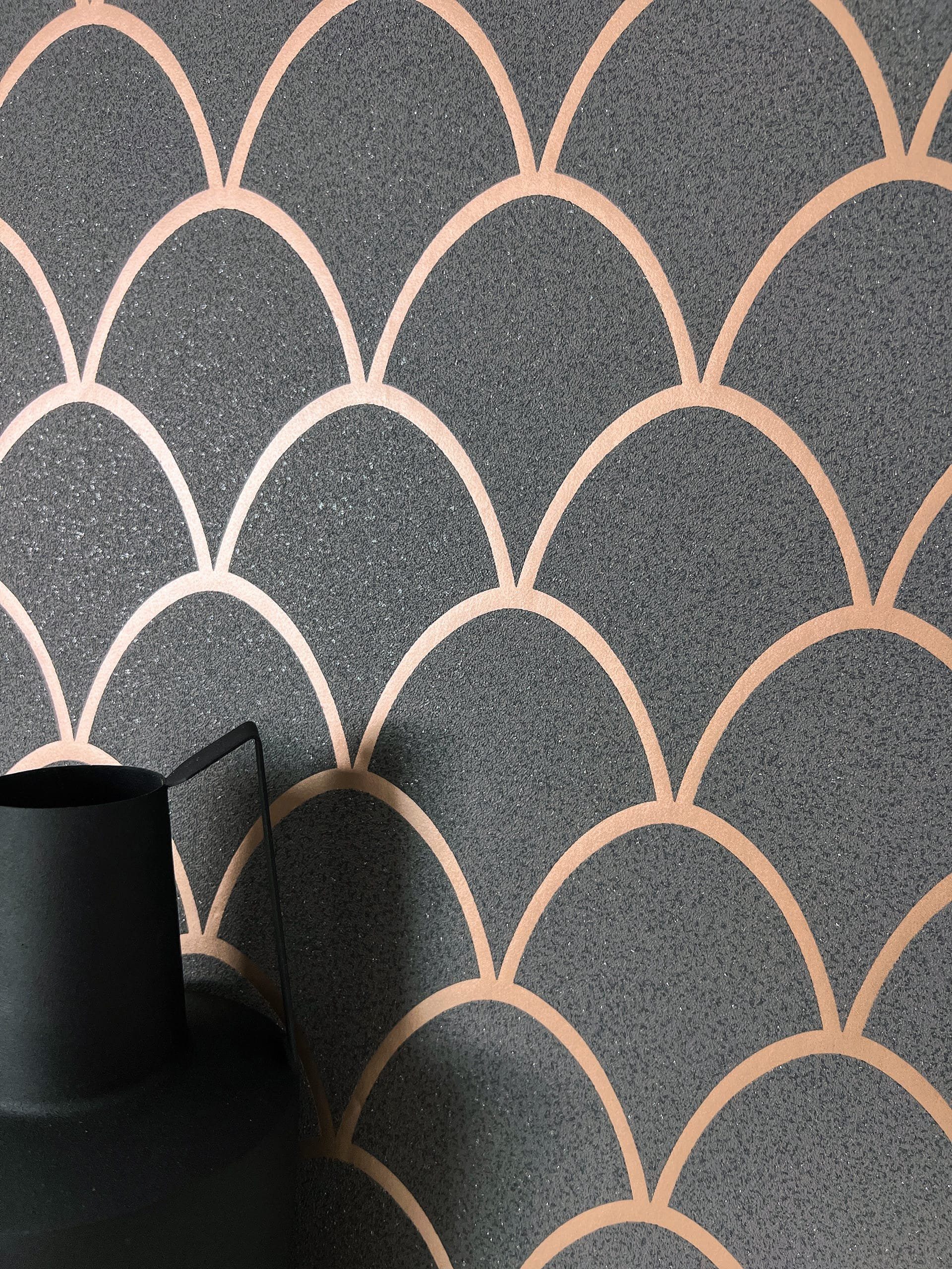 Newroom Vliestapete, Anthrazit Tapete Modern Fischschuppen günstig online kaufen