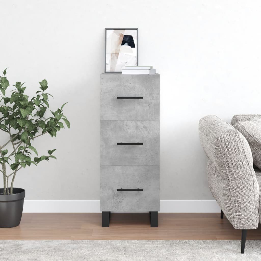 vidaXL Sideboard Sideboard Betongrau 34,5x34x90 cm Holzwerkstoff (1 St)