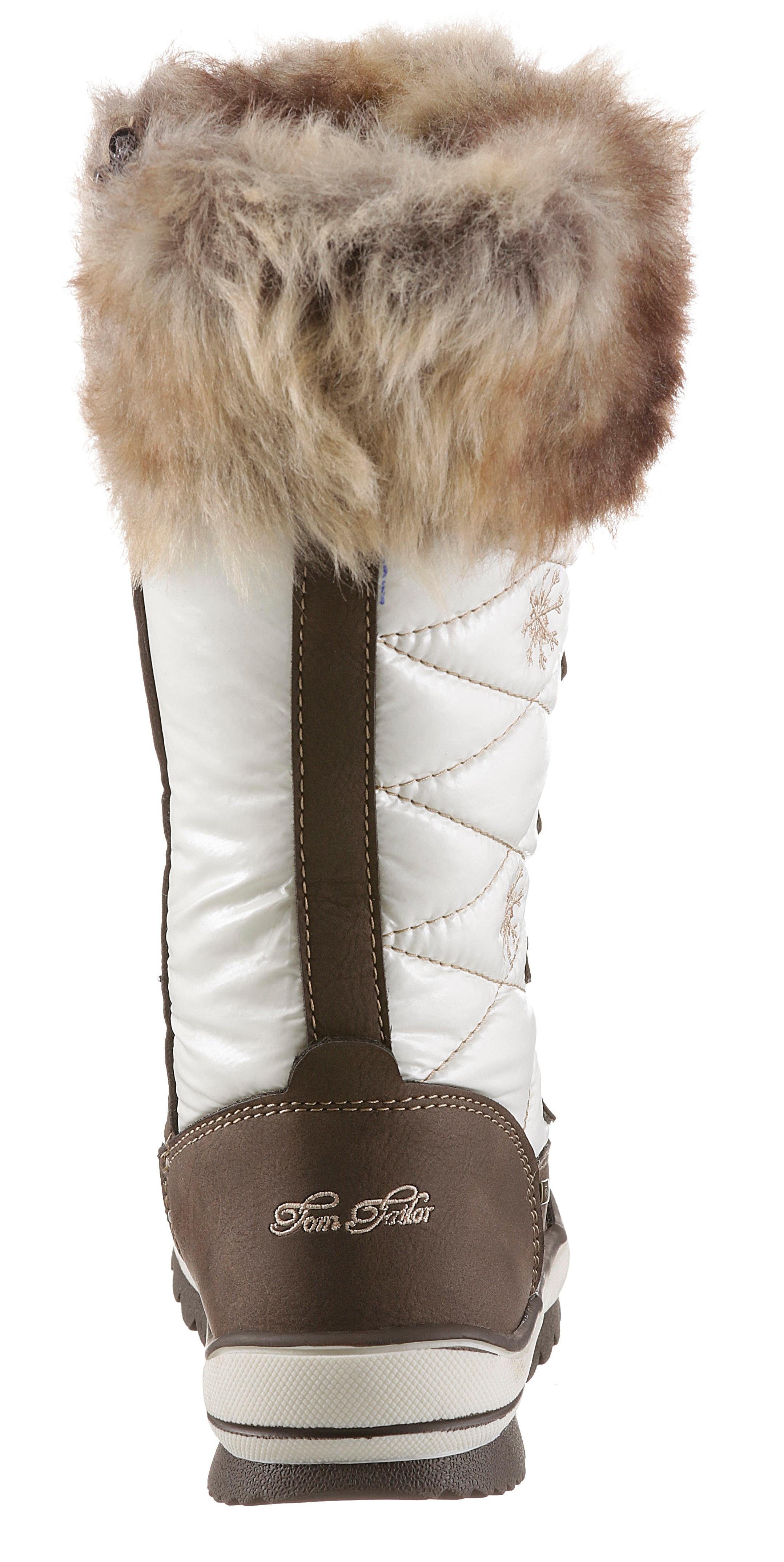 TOM TAILOR Winterstiefel mit schöner Kontrast-Stickerei