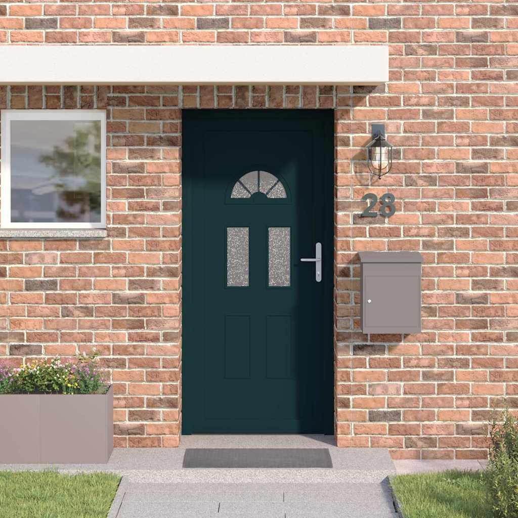 vidaXL Haustür Haustür Vordertür Anthrazit PVC mit Glas-Einsatz innenöffnend