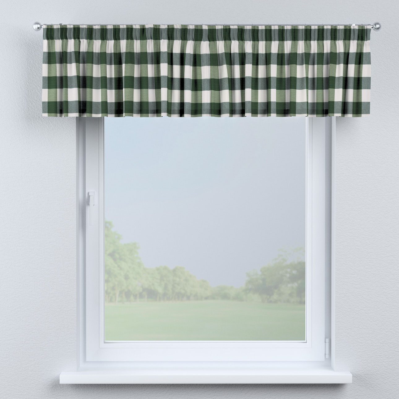 Kurzgardine mit Kräuselband, grün-ecru, 130 x 40 cm, Quadro (144-34) günstig online kaufen