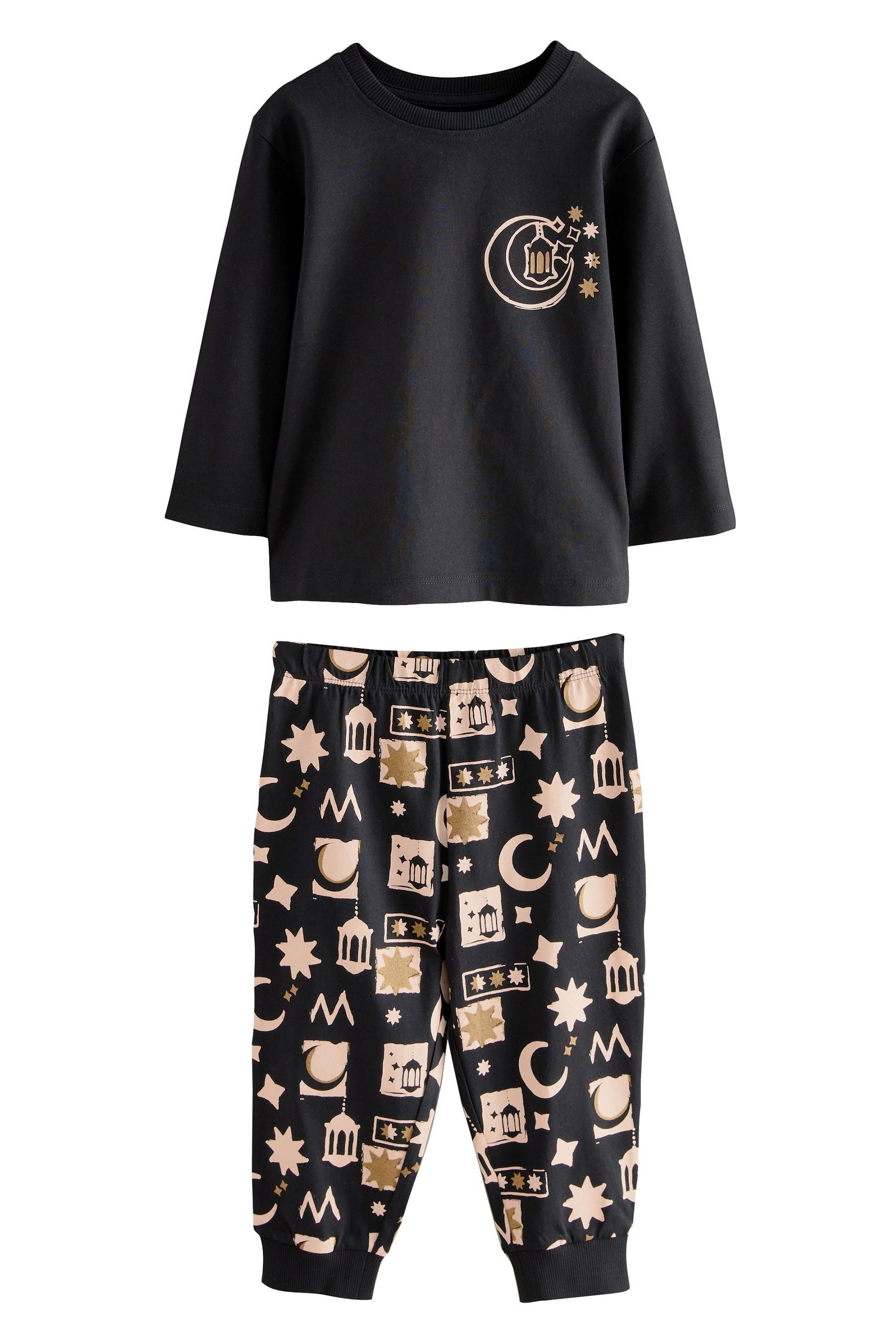 Pyjama Relaxed Fit Schlafanzug aus 100 % Baumwolle