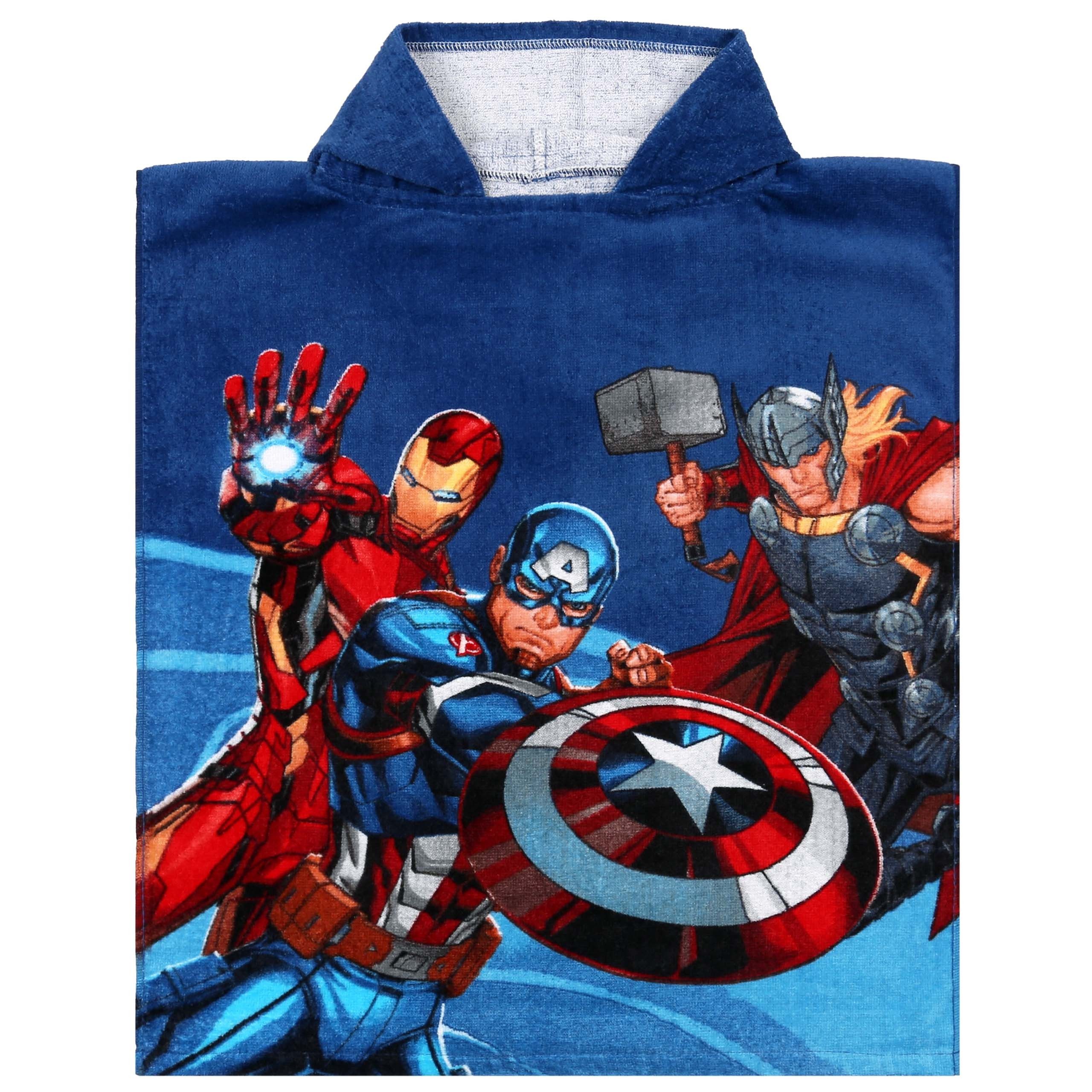 MARVEL Kapuzenhandtuch Marvel Avengers Badeponcho mit Kapuze, 100 %Baumwolle, 50 x 115 cm