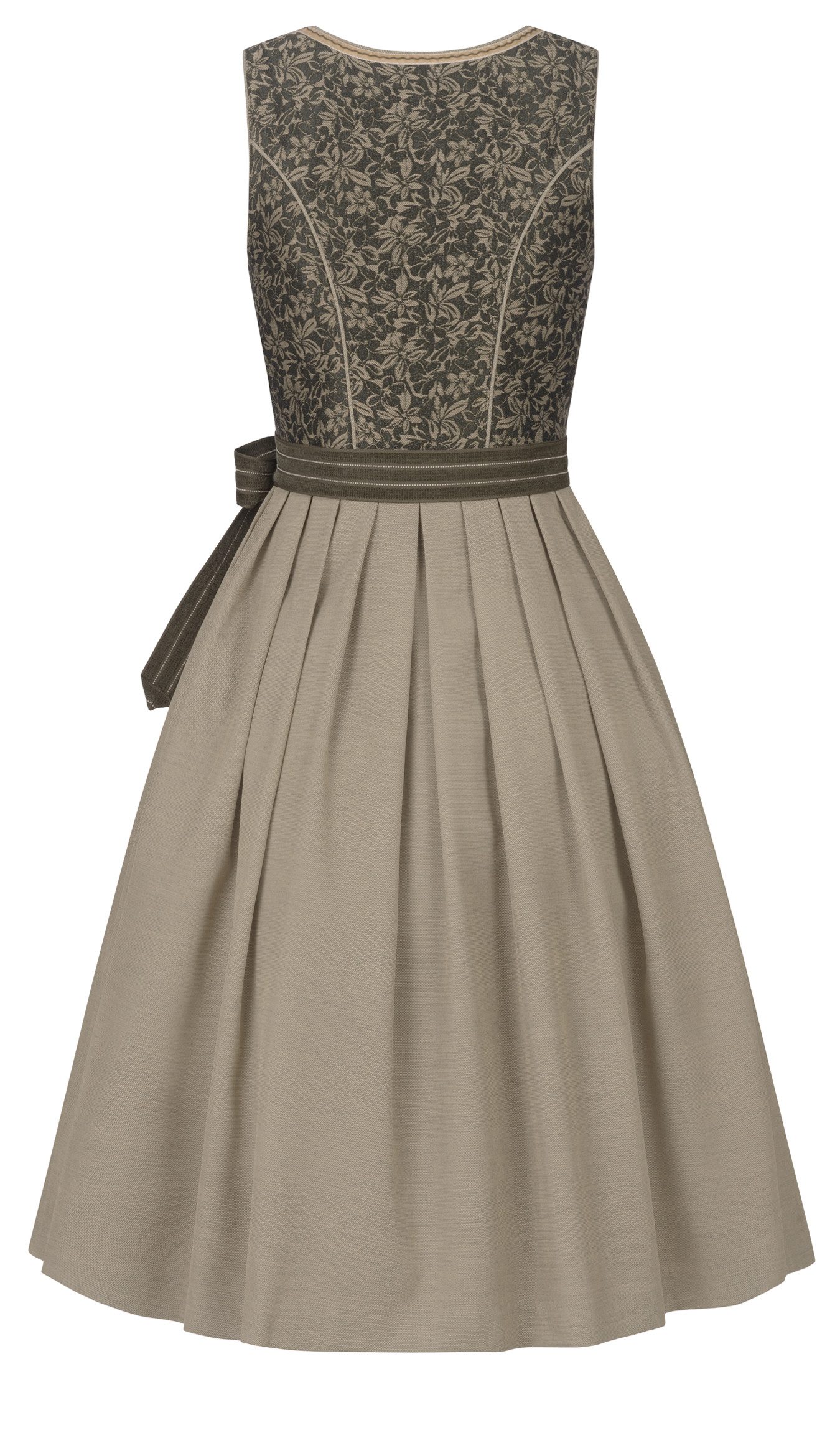 Nübler Trachtenkleid Midi Dirndl Gina in Oliv von Nübler günstig online kaufen