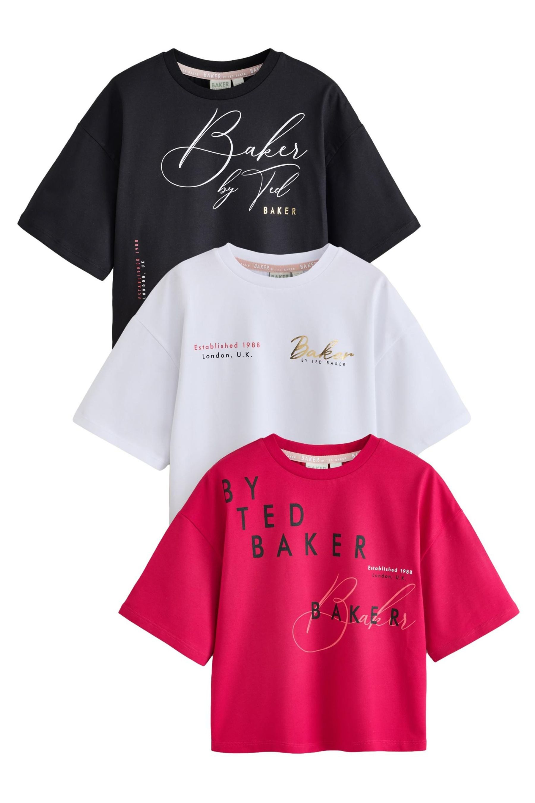 Baker by Ted Baker T-Shirt Baker by Ted Baker T-Shirts mit Grafik, 3er-Pack (3-tlg)