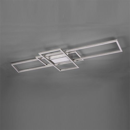 TRIO Leuchten LED Deckenleuchte MILA, Dimmfunktion, Memoryfunktion, Nachtlichtfunktion, LED fest integriert, Farbwechsler, Neutralweiß, Tageslichtweiß, Warmweiß, Deckenlampe inkl. Fernbedienung, dimmbar, 3000 - 6500K, 105xx42x6,5 cm