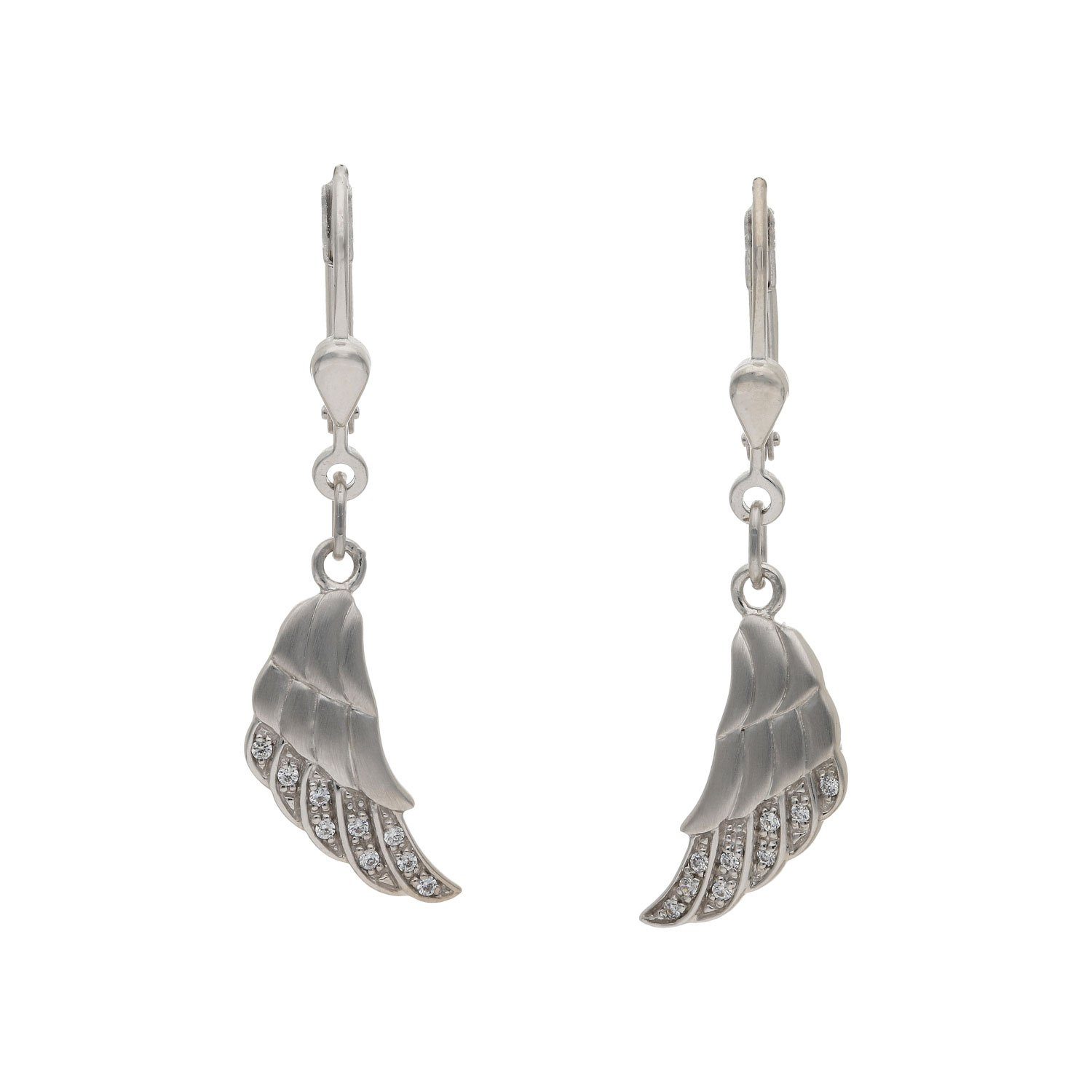 JuwelmaLux Paar Ohrhänger JuwelmaLux Silber 925 Ohrhänger mit Zirkonia Engelsflügel JL20-06-0368 (kein Set, 2-tlg., inkl. edelm Schmucketui)