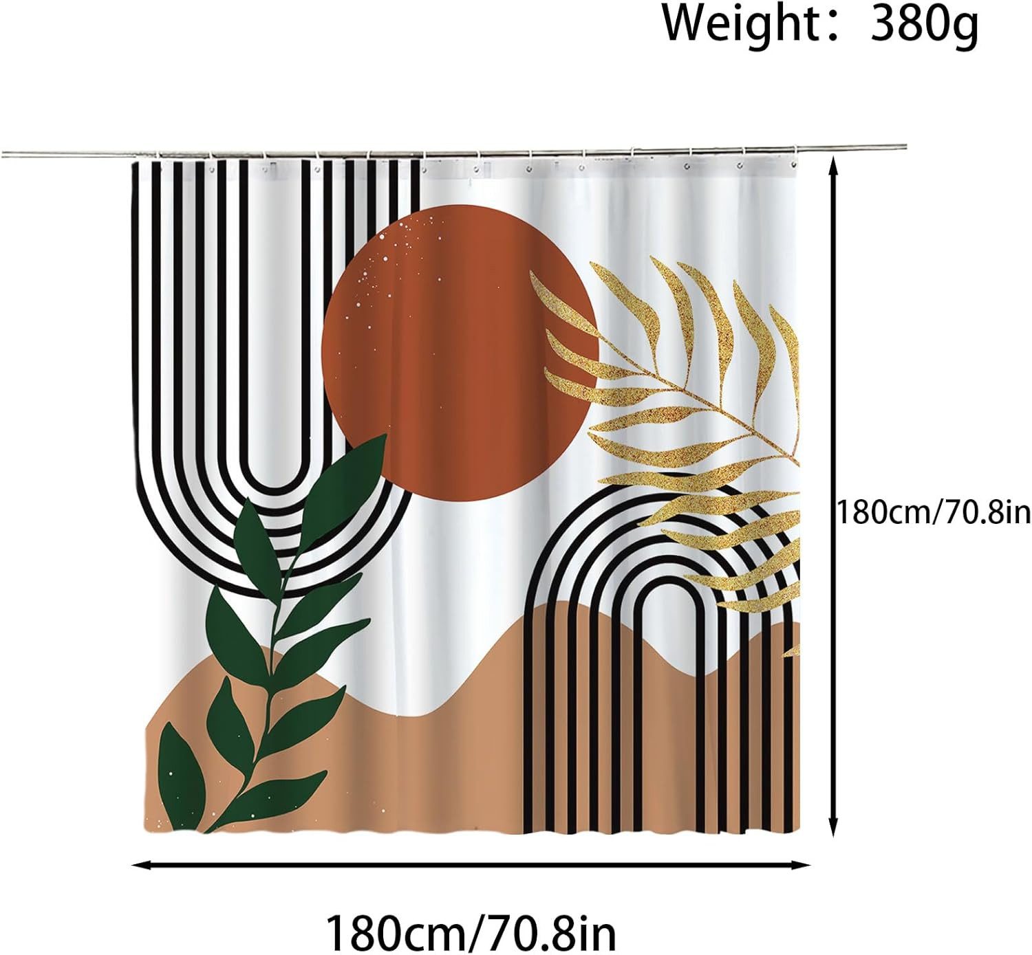 Coonoor Duschvorhang Boho 180x180cm,Wasserdicht Polyester Stoff günstig online kaufen