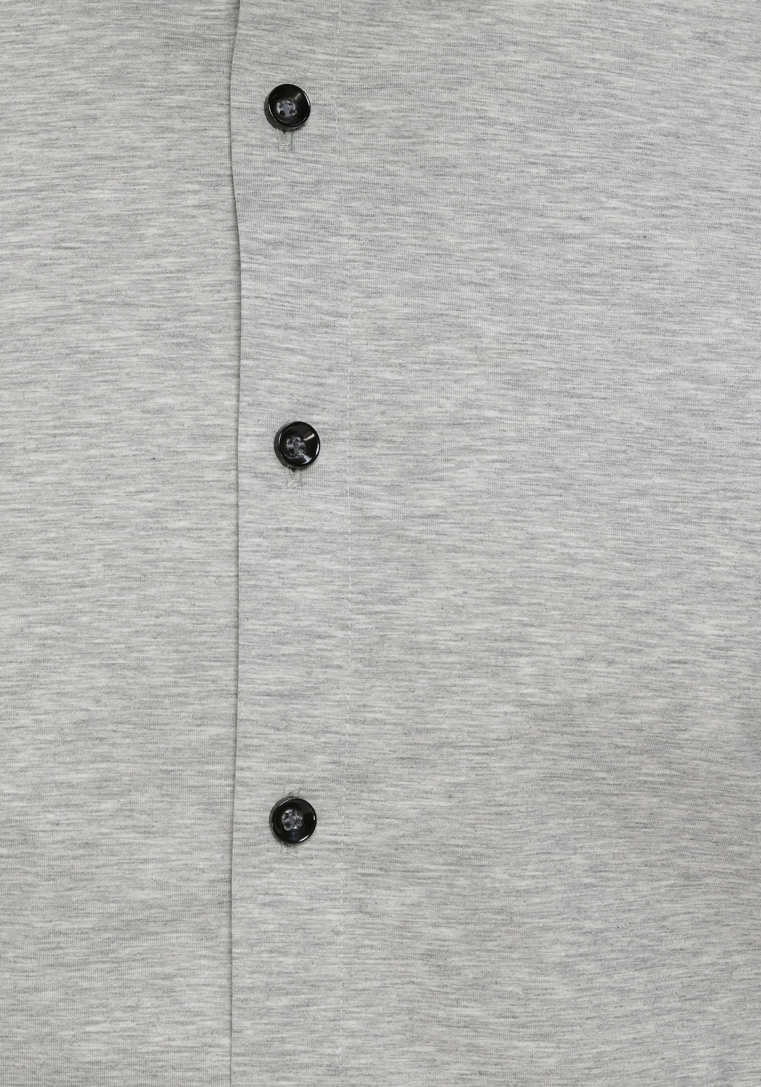 grau-meliert Businesshemd super Six bequemer No. Jersey-Qualität slim in OLYMP