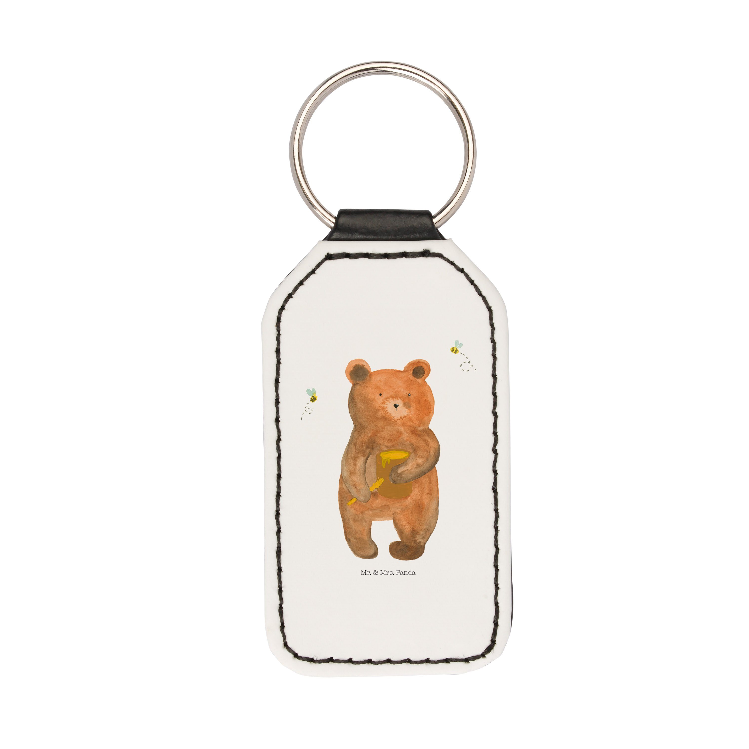 (1-tlg) - Teddy, Mr. Schutzengel, Verliebte, Geschenk, Mrs. Panda Honigbär Schlüsselanhänger Schlüssela & Weiß -