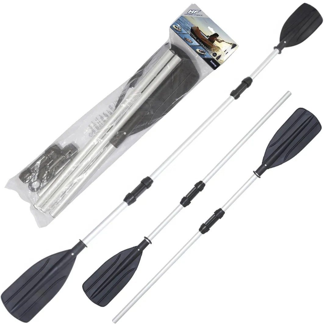 BESTWAY Doppelpaddel Bootsruder Kajakpaddel Schlauchbootpaddel, (Spar-Set, 2-St., 145 / 218 cm zerlegbar), 2-in-1, zerlegbar, Aluminium, mit Tasche