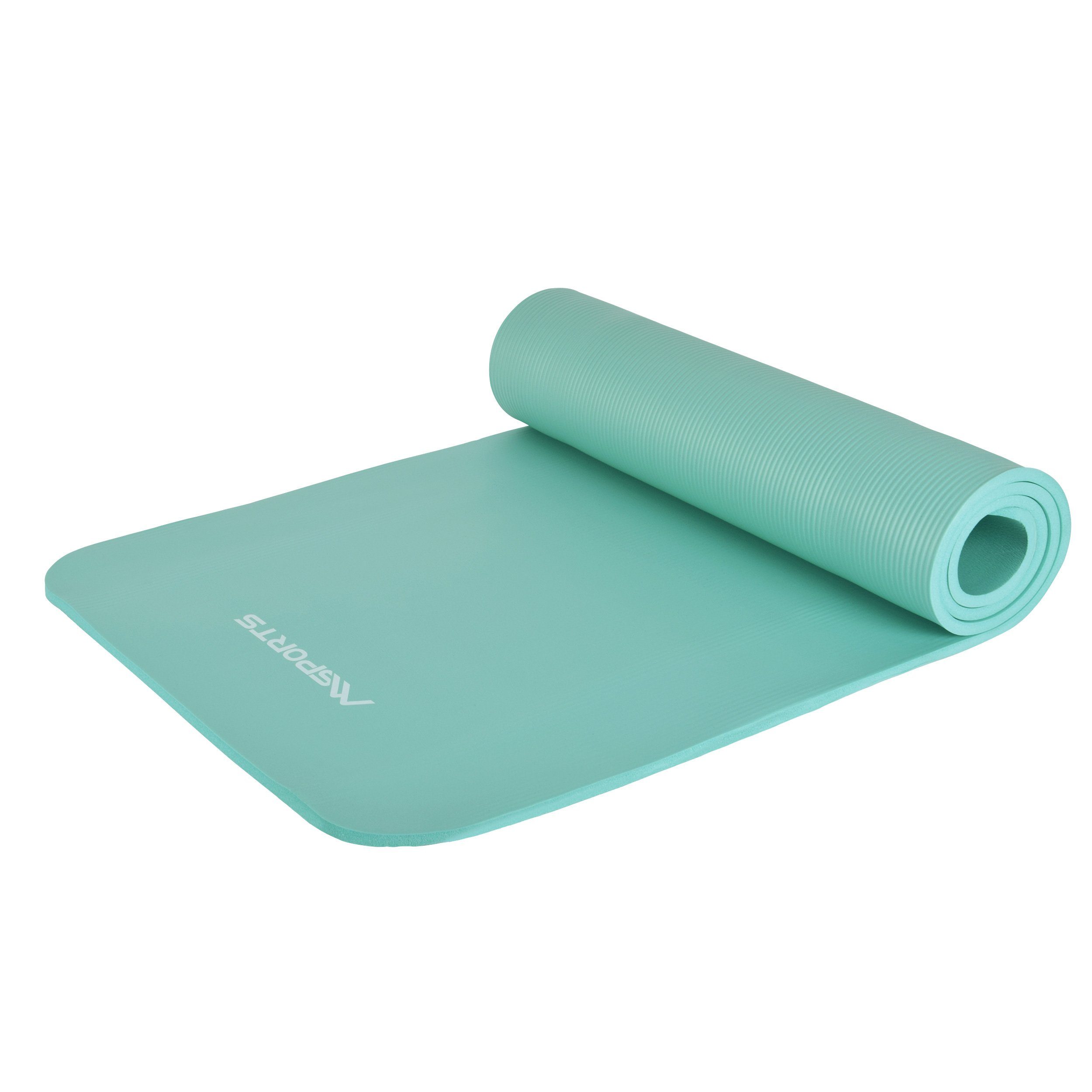 MSports® Gymnastikmatte Fitnessmatte Studio inkl. Übungsposter und Tragegurte