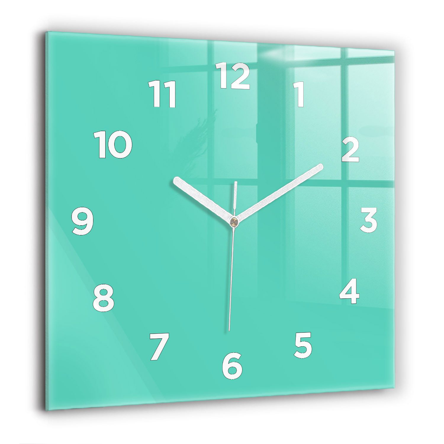 Tulup Wanduhr Glasuhr Quadratische Wanduhr 60x60 cm Uhr Aus Gehärtetem Glas