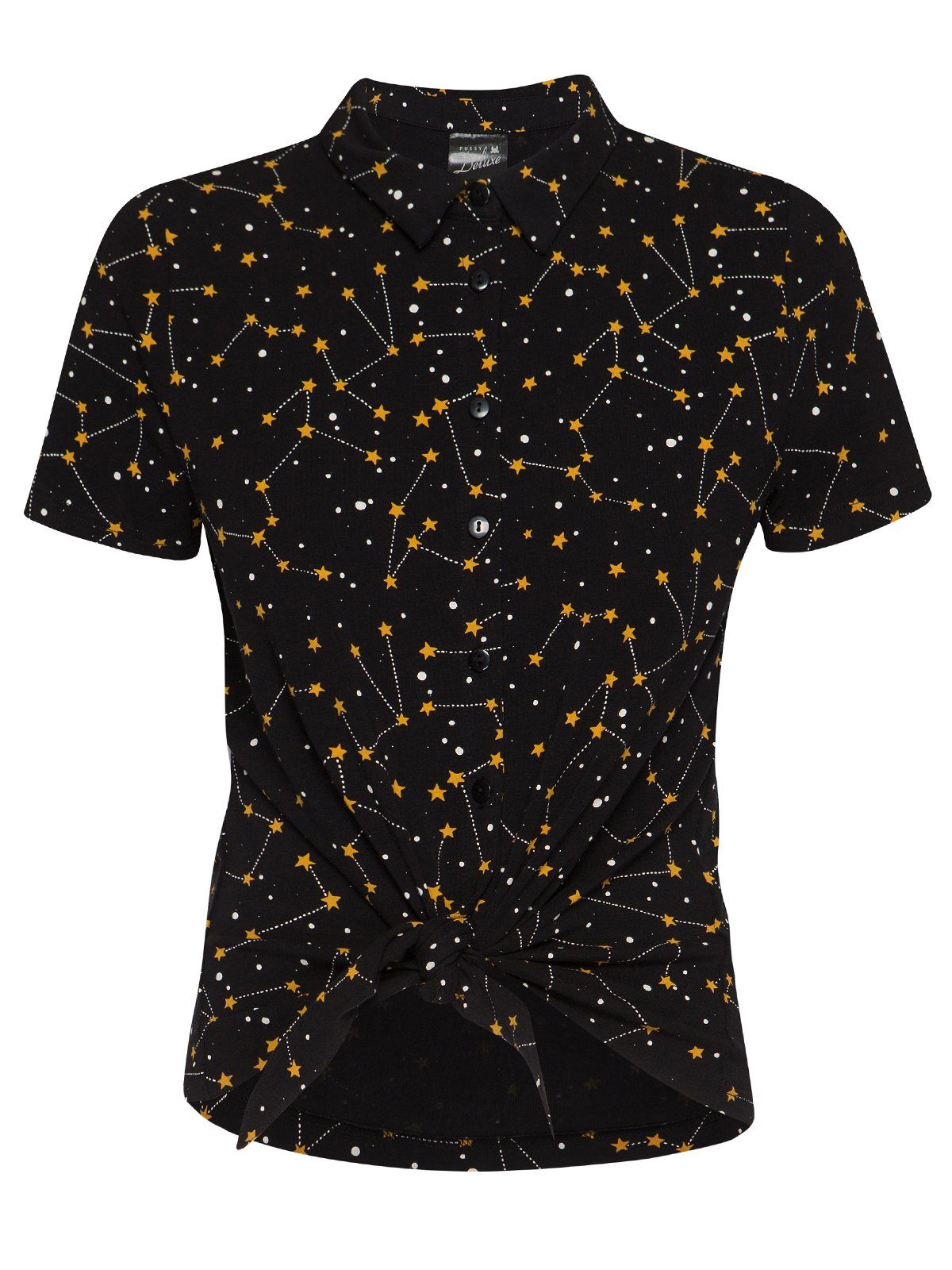 Pussy Deluxe Kurzarmbluse Celestial Stars