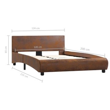 vidaXL Bett Bettgestell Braun Kunstleder 120×200 cm